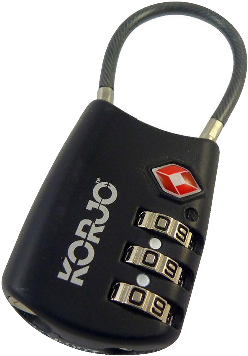 Korjo TSA Flexi 3-Dial Cable Combination Lock
