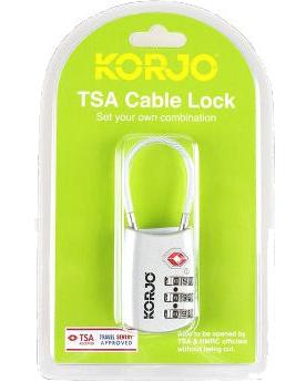 Korjo TSA Flexi 3-Dial Cable Combination Lock Image 2