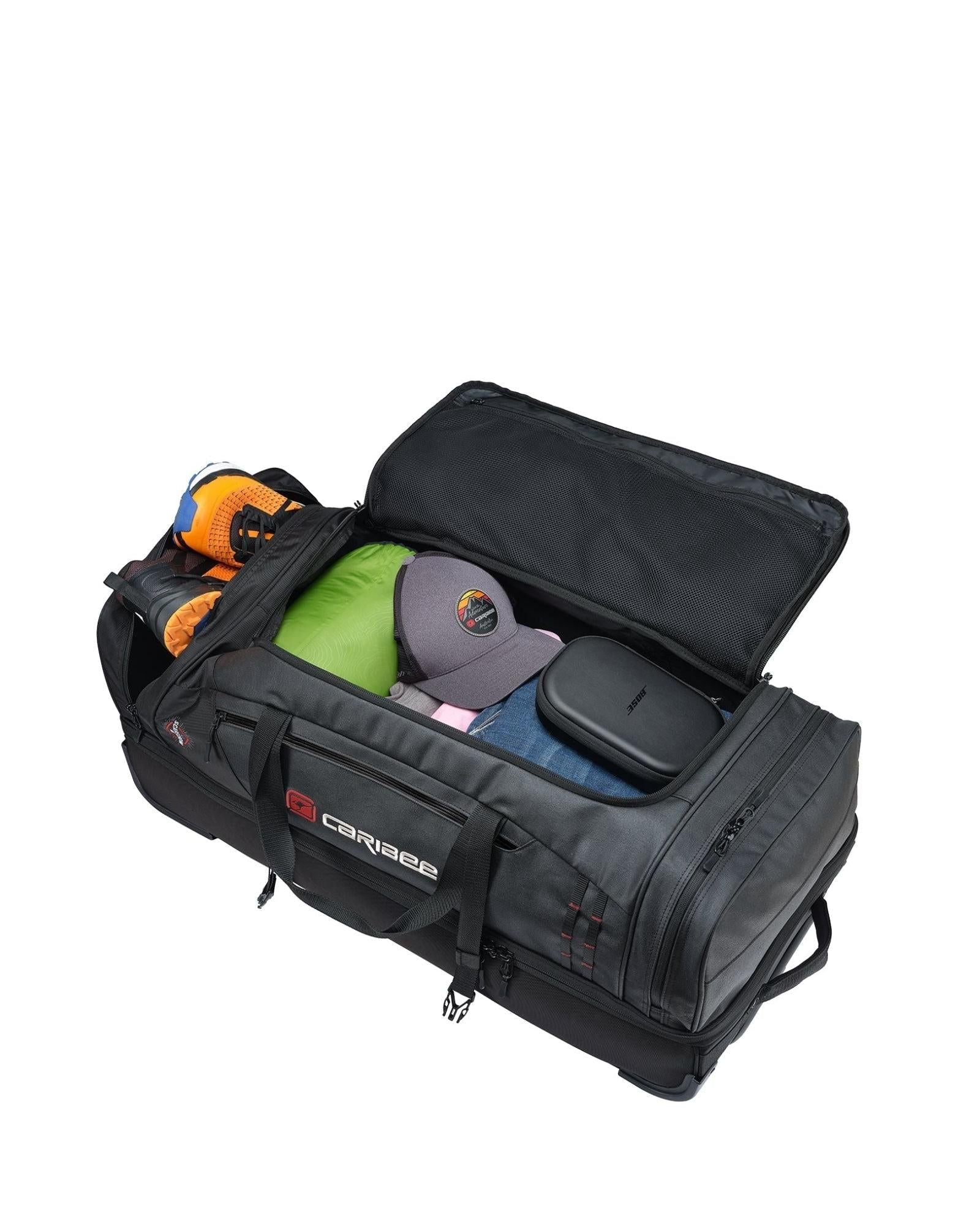 Caribee Scarecrow V2 Medium Wheeled Duffle Bag - 75L - Black