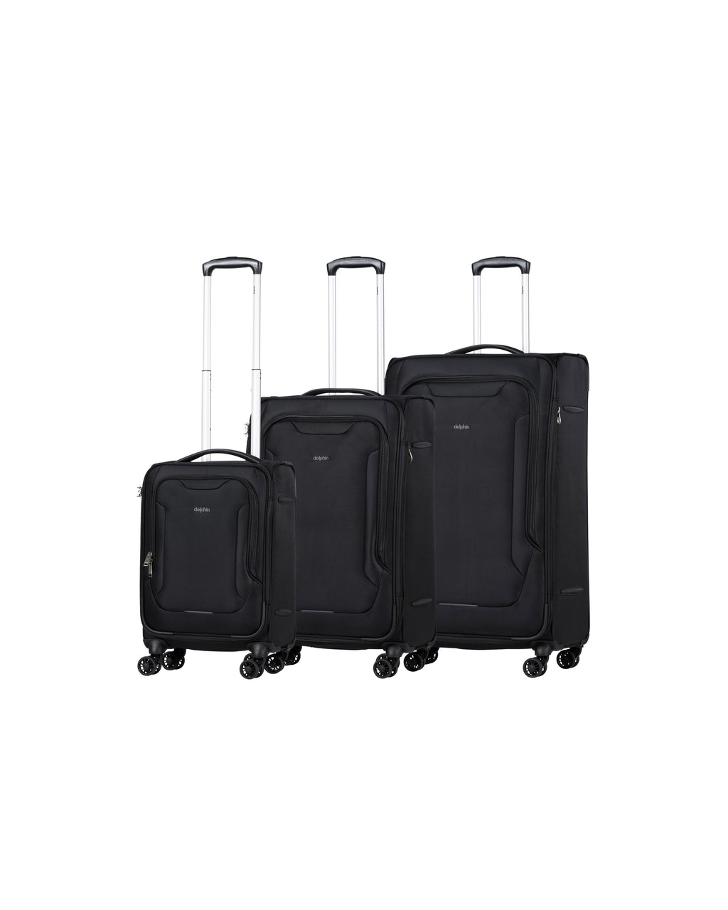 Delphin Caspian 2 Softside 3-Piece Spinner Luggage Set - Black