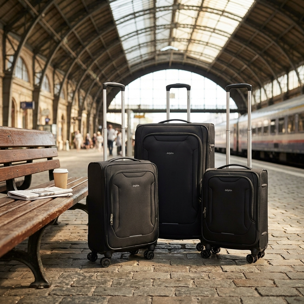 Delphin Caspian 2 Softside 3-Piece Spinner Luggage Set - Black