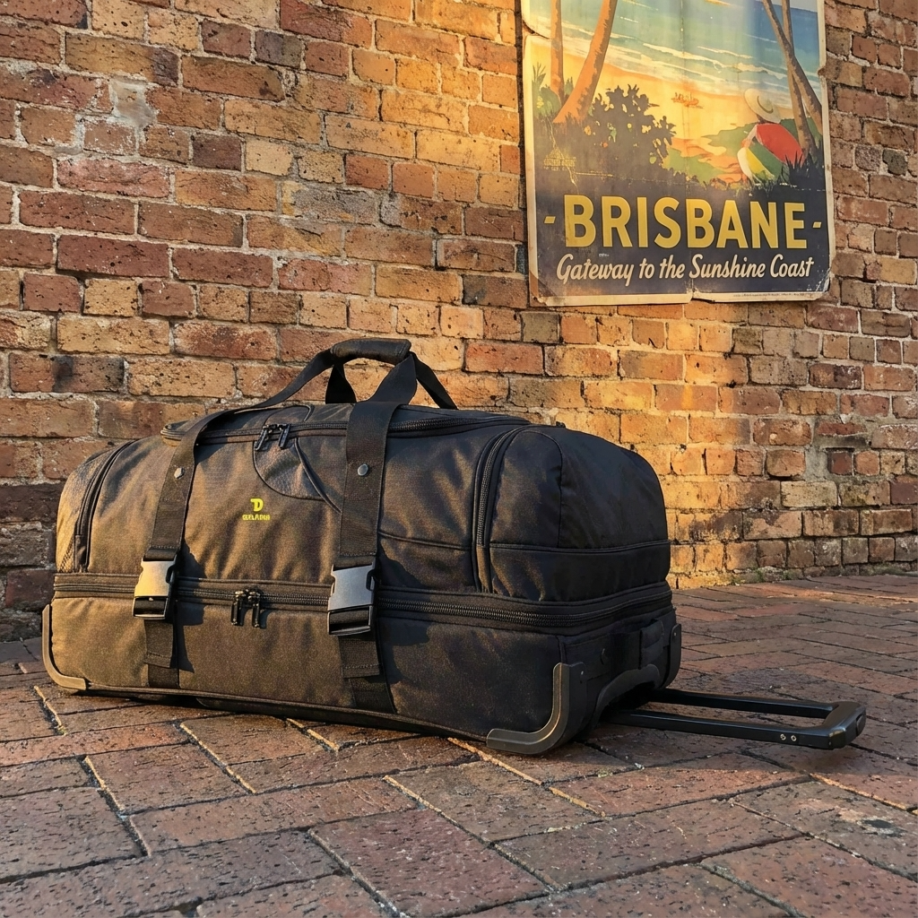 Delphin Corfu 2 Medium Wheeled Duffle Bag - 80L - Black