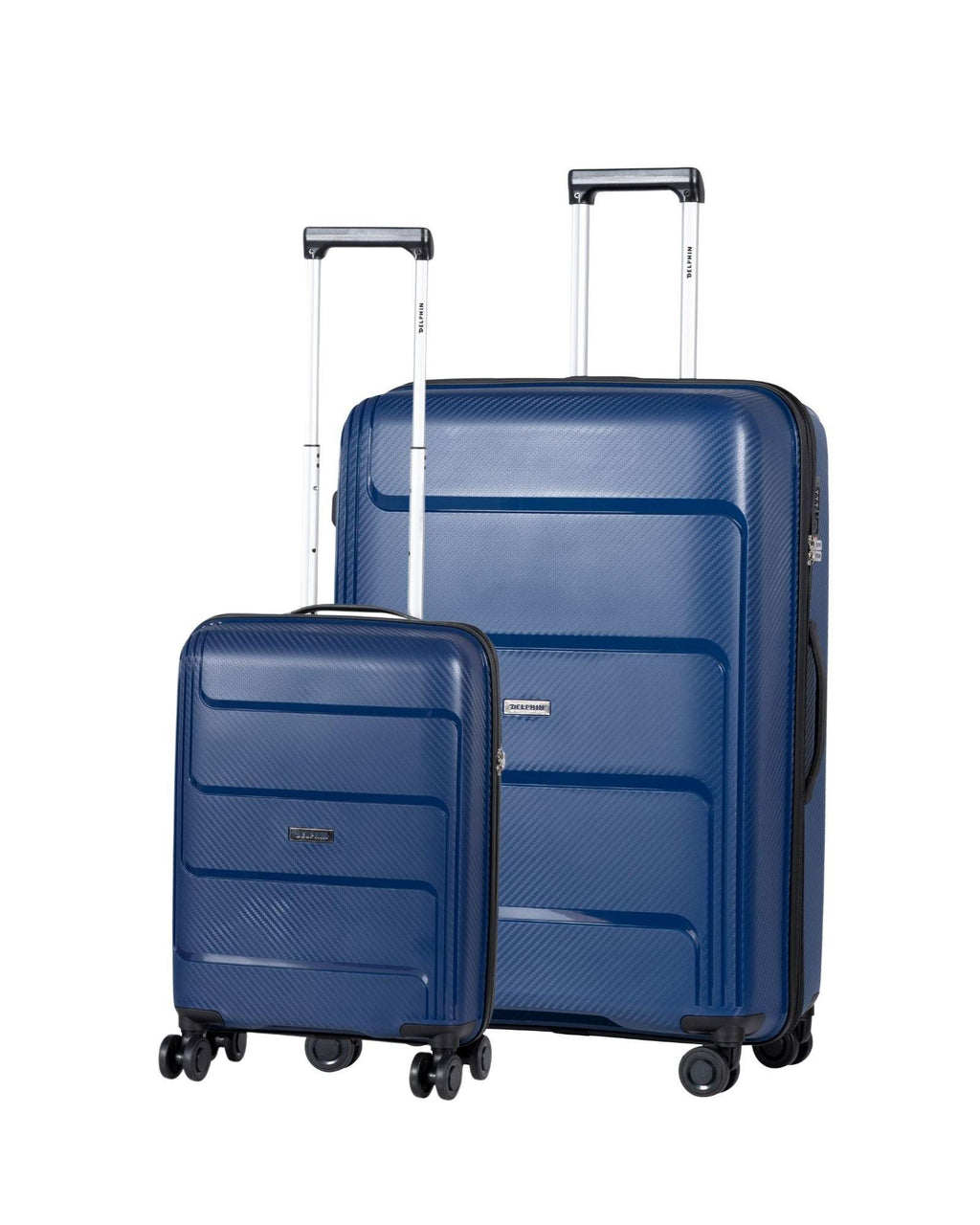 Delphin Verona Hardside 2-Piece Spinner Luggage Set - Large & Carry-On - Blue Image 1