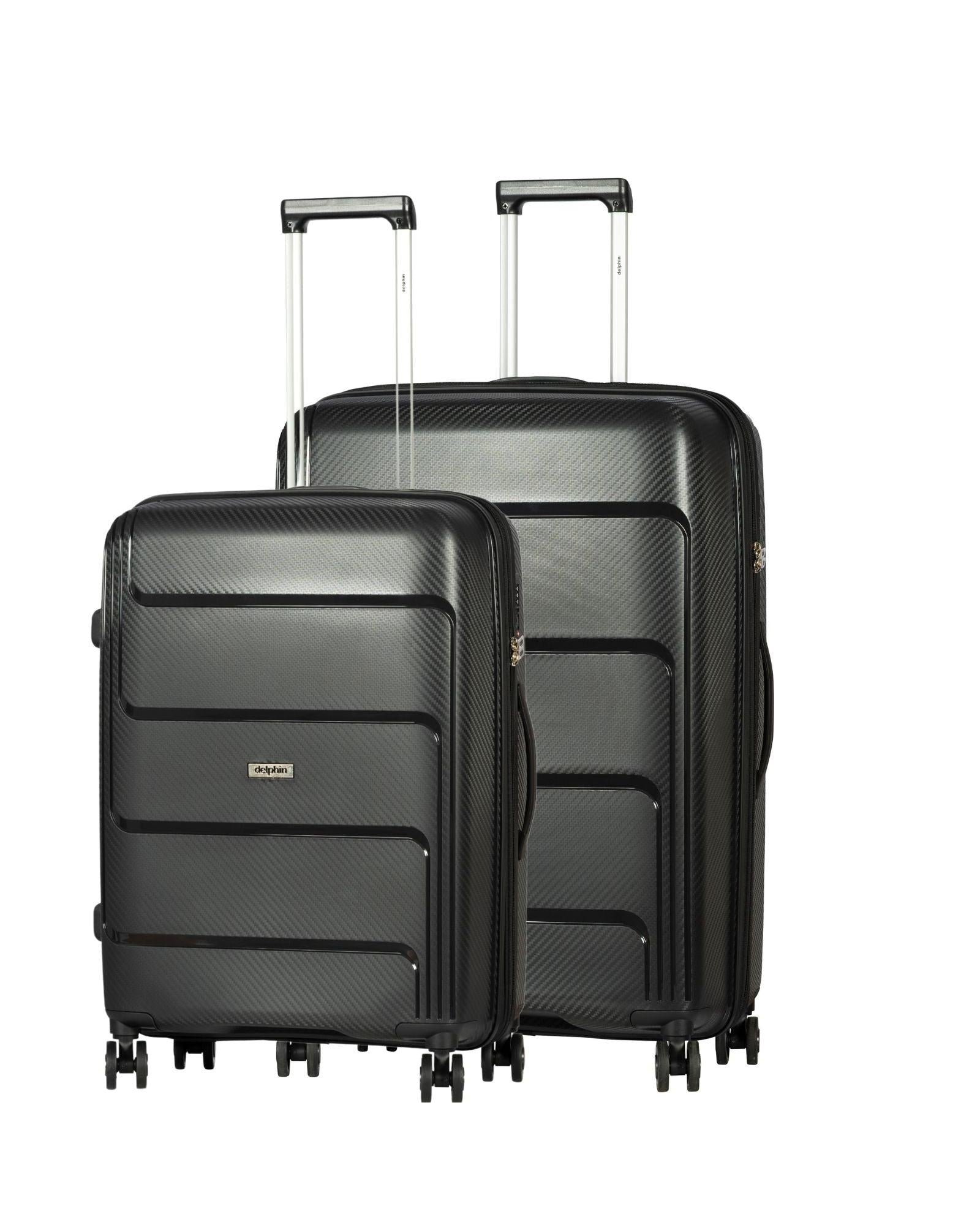 Delphin Verona Hardside 2-Piece Spinner Luggage Set - Large & Medium - Black Image 1