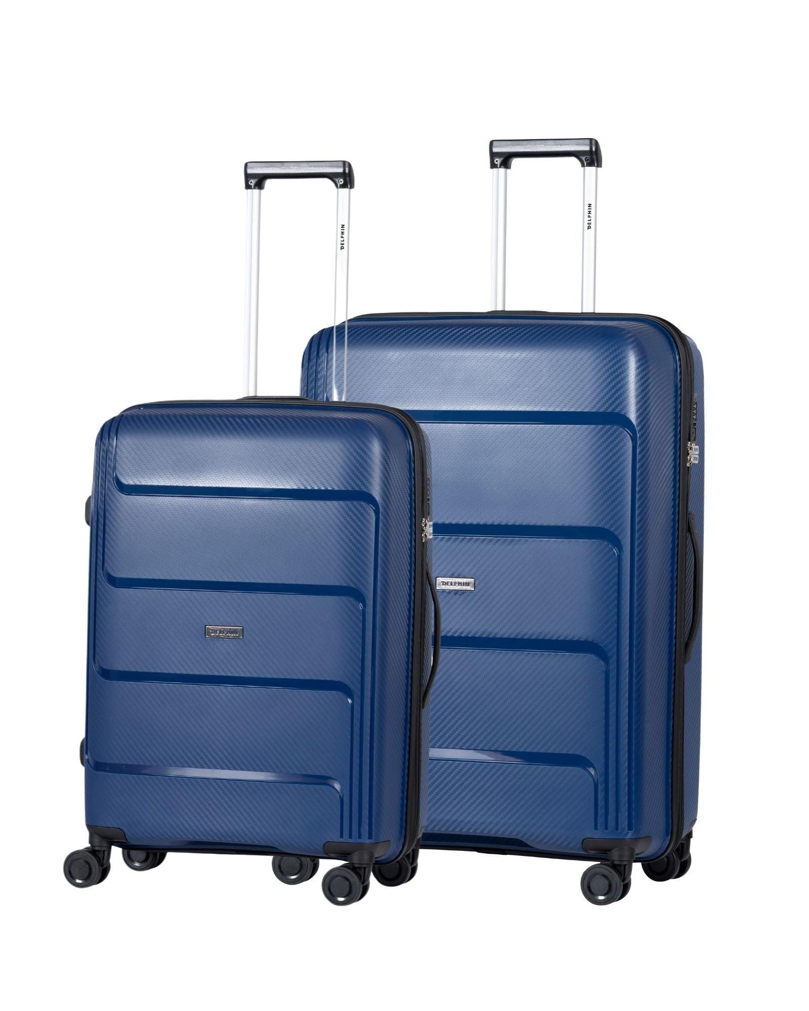Delphin Verona Hardside 2-Piece Spinner Luggage Set - Large & Medium - Blue Image 1
