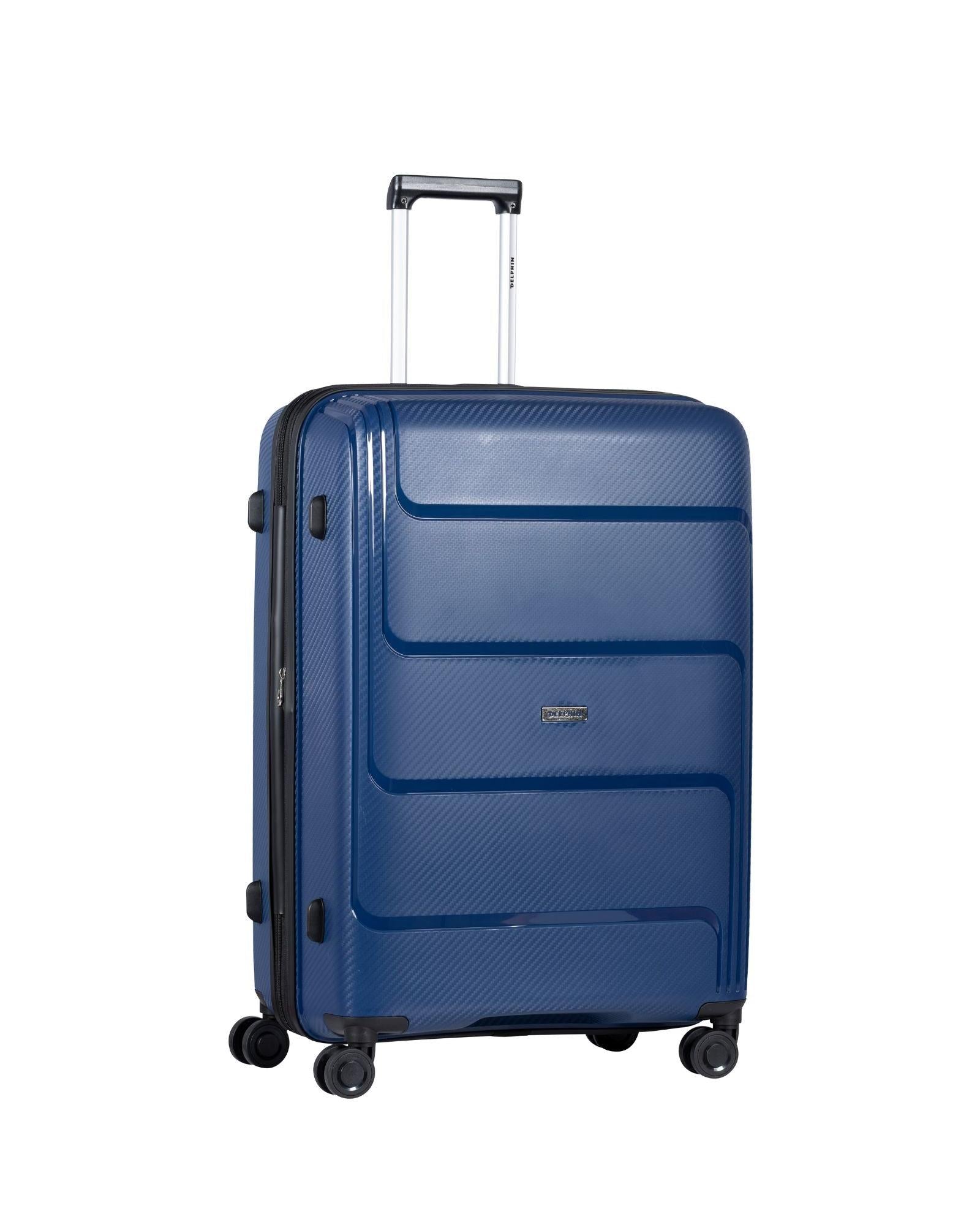 Delphin Verona Hardside 2-Piece Spinner Luggage Set - Large & Medium - Blue Front Left Image 3
