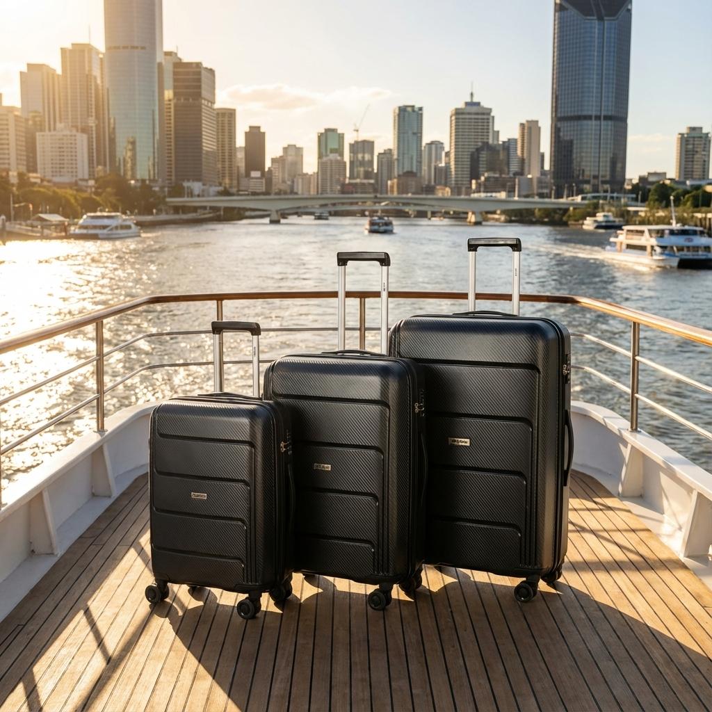 Delphin Verona Hardside 2-Piece Spinner Luggage Set - Medium & Carry-On - Black