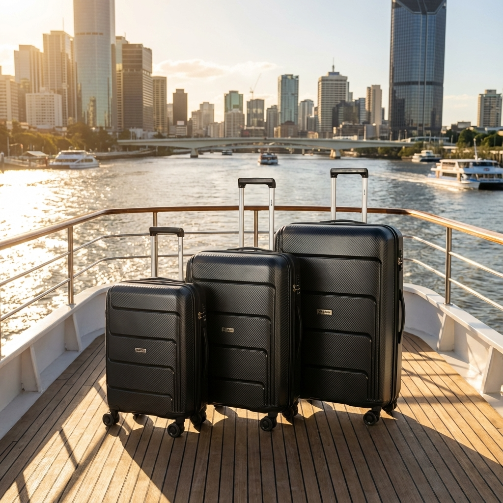 Delphin Verona Hardside 2-Piece Spinner Luggage Set - Medium & Carry-On - Black