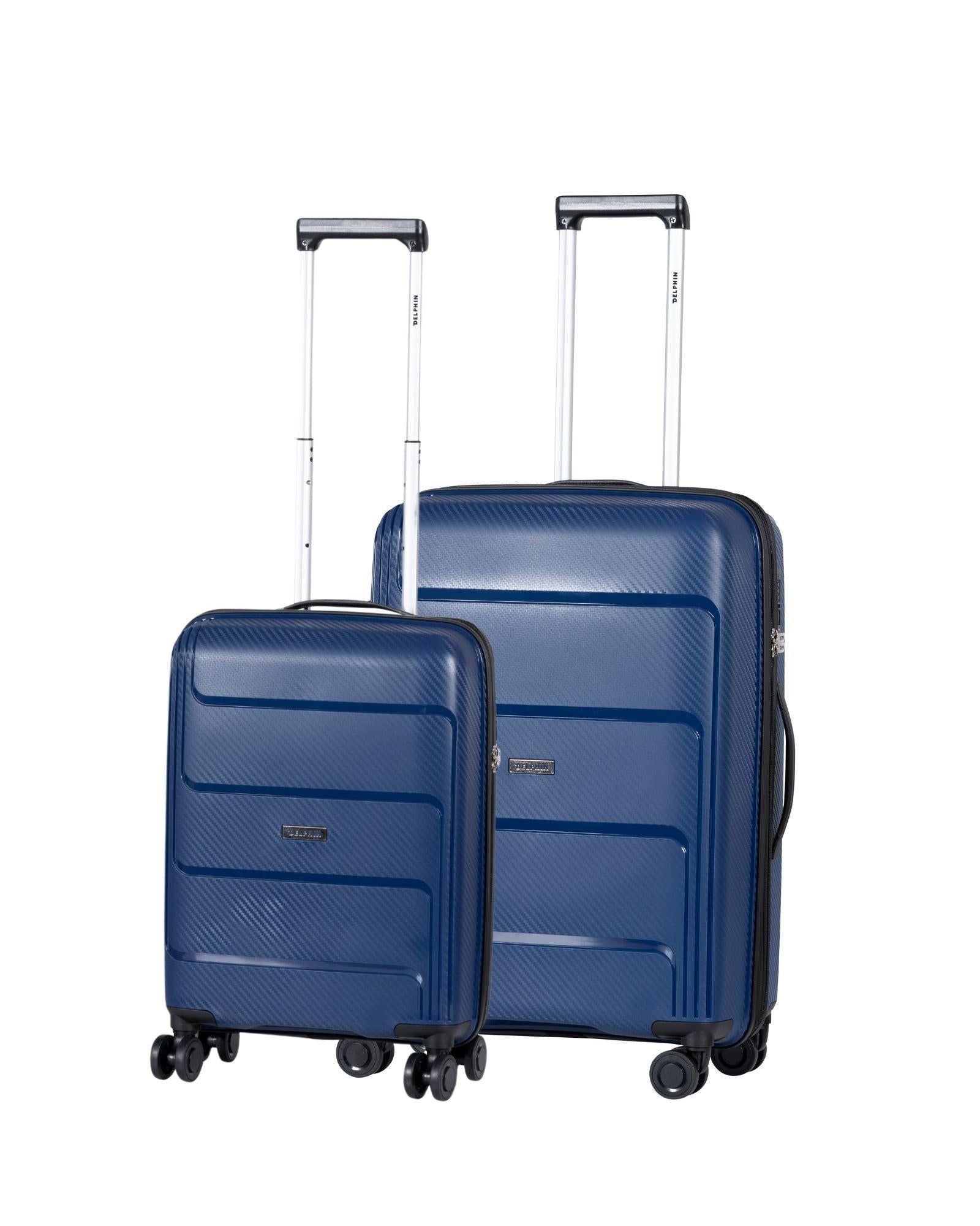 Delphin Verona Hardside 2-Piece Spinner Luggage Set - Medium & Carry-On - Blue Image 1