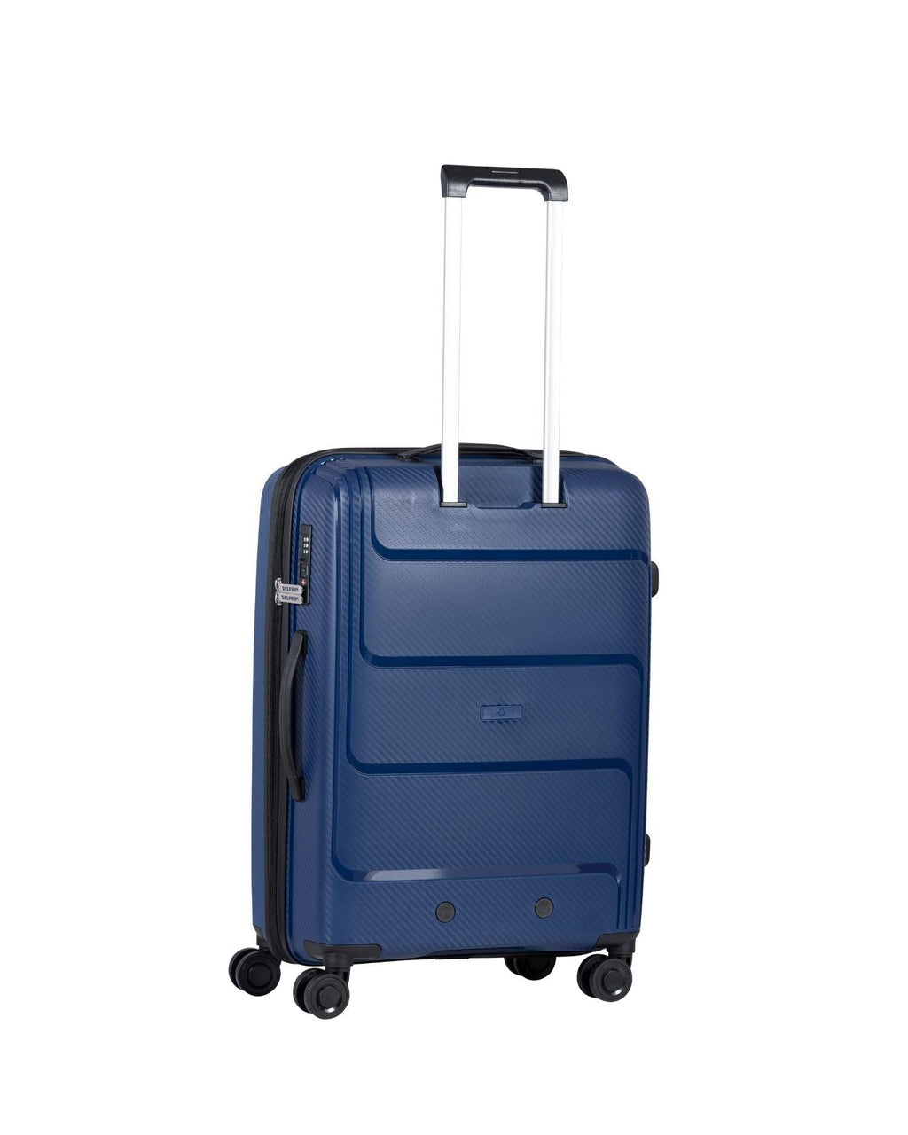 Delphin Verona Hardside 2-Piece Spinner Luggage Set - Medium & Carry-On - Blue Back Left Image 6