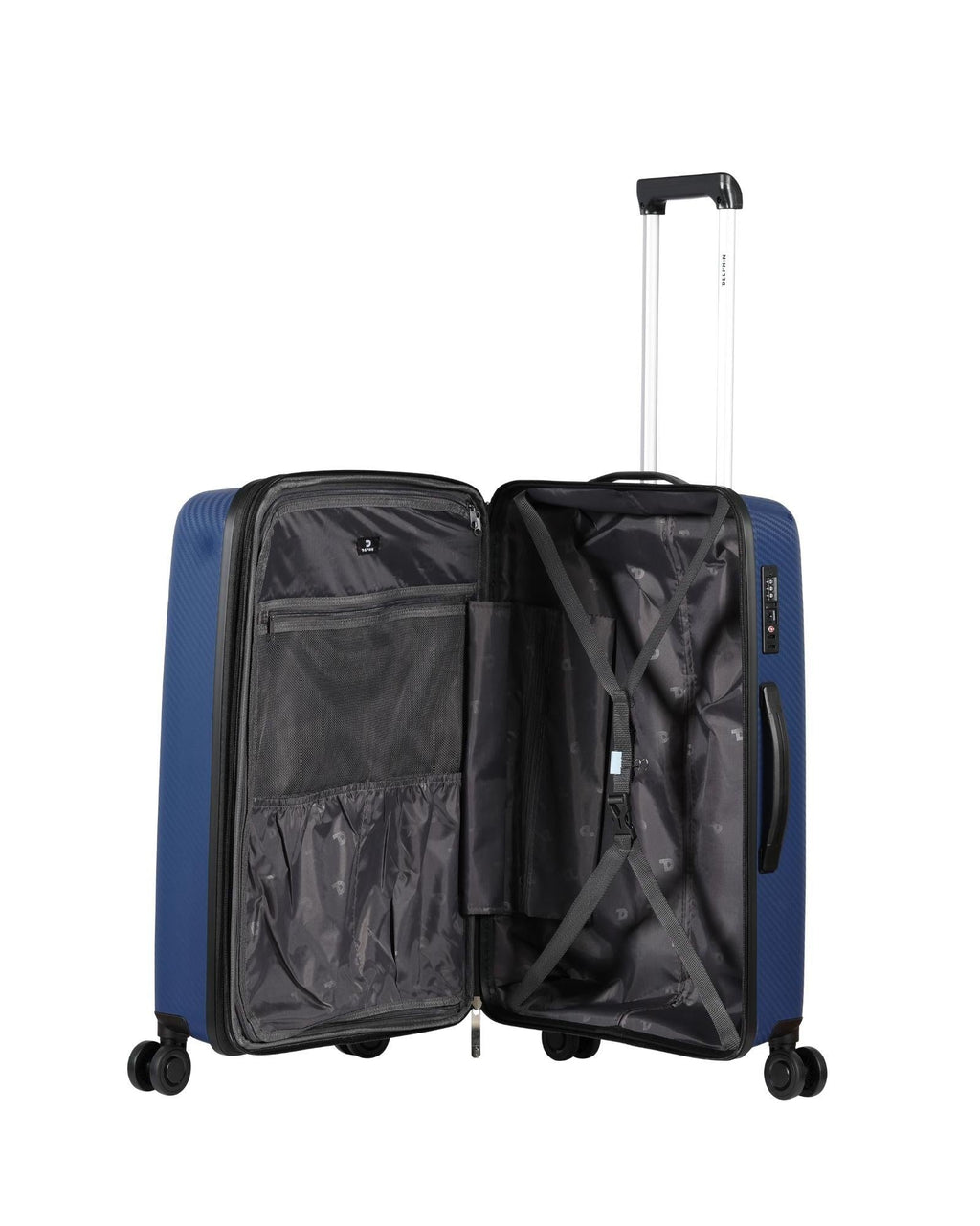 Delphin Verona Hardside 2-Piece Spinner Luggage Set - Medium & Carry-On - Blue Interior Image 7
