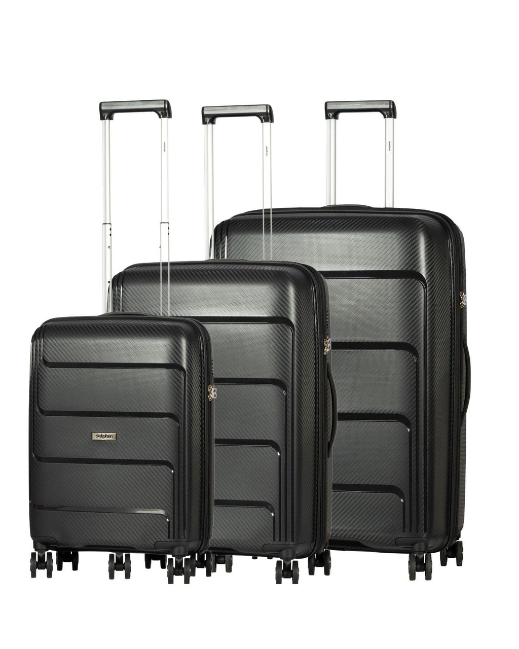 Delphin Verona Hardside 3-Piece Spinner Luggage Set - Black