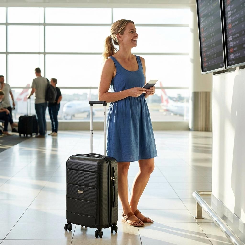 Delphin Verona Hardside Carry-On Spinner Suitcase - 55cm - Black