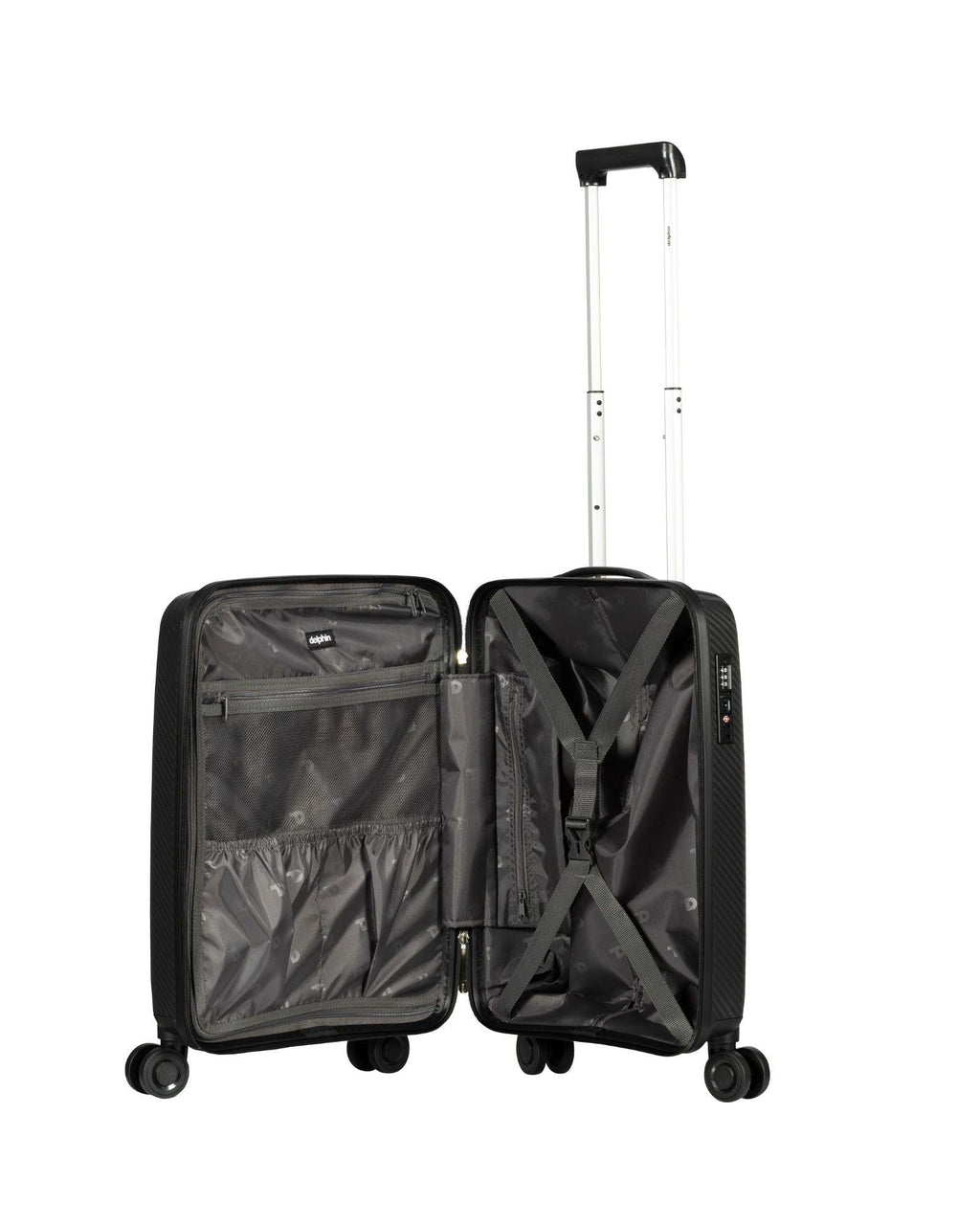 Delphin Verona Hardside Carry-On Spinner Suitcase - 55cm - Black