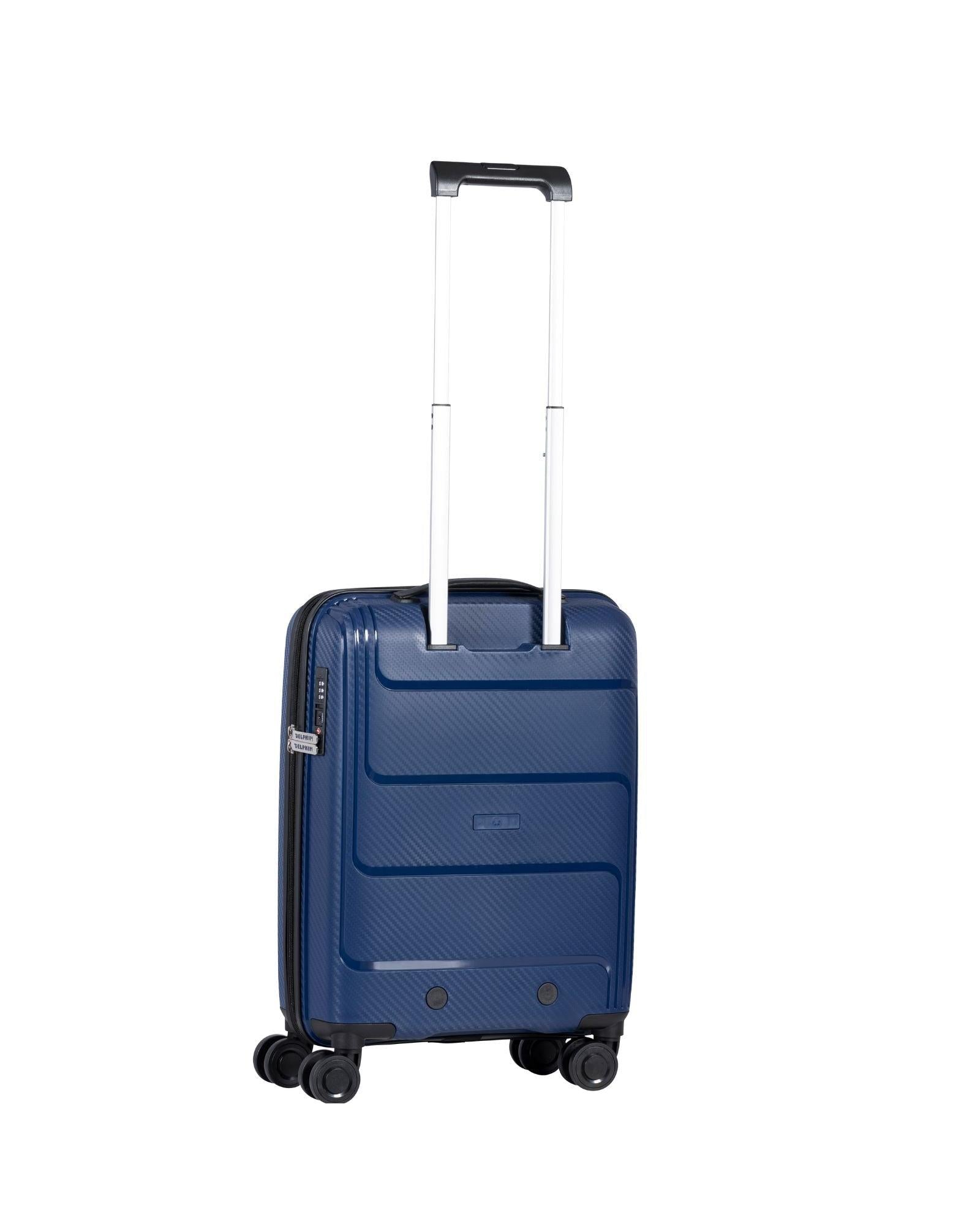 Delphin Verona Hardside Carry-On Spinner Suitcase - 55cm - Blue Back Left Image 6