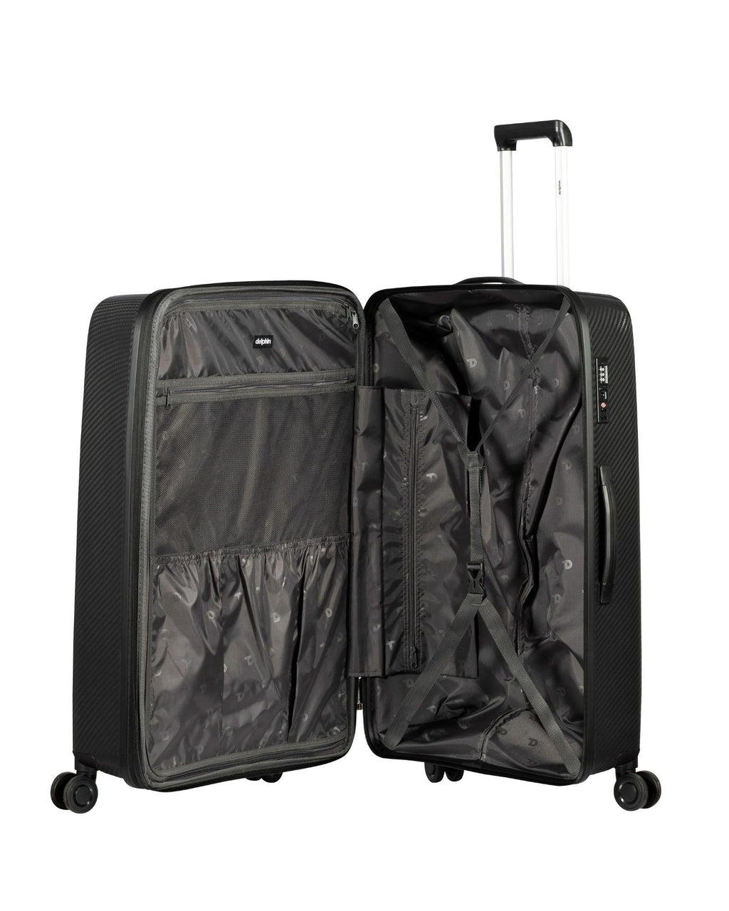 Delphin Verona Hardside Large Spinner Suitcase - 78cm - Black