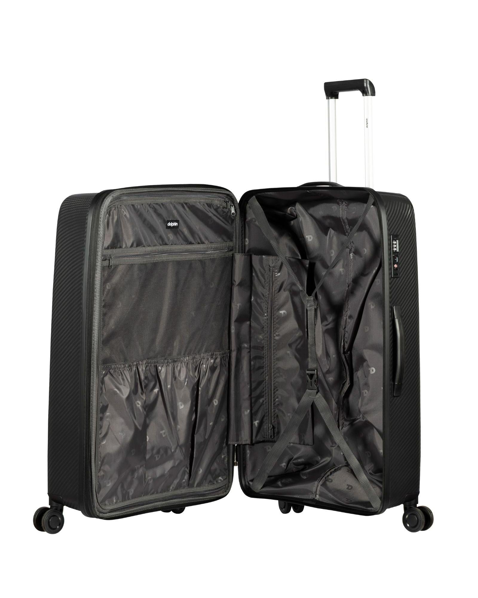 Delphin Verona Hardside Large Spinner Suitcase - 78cm - Black