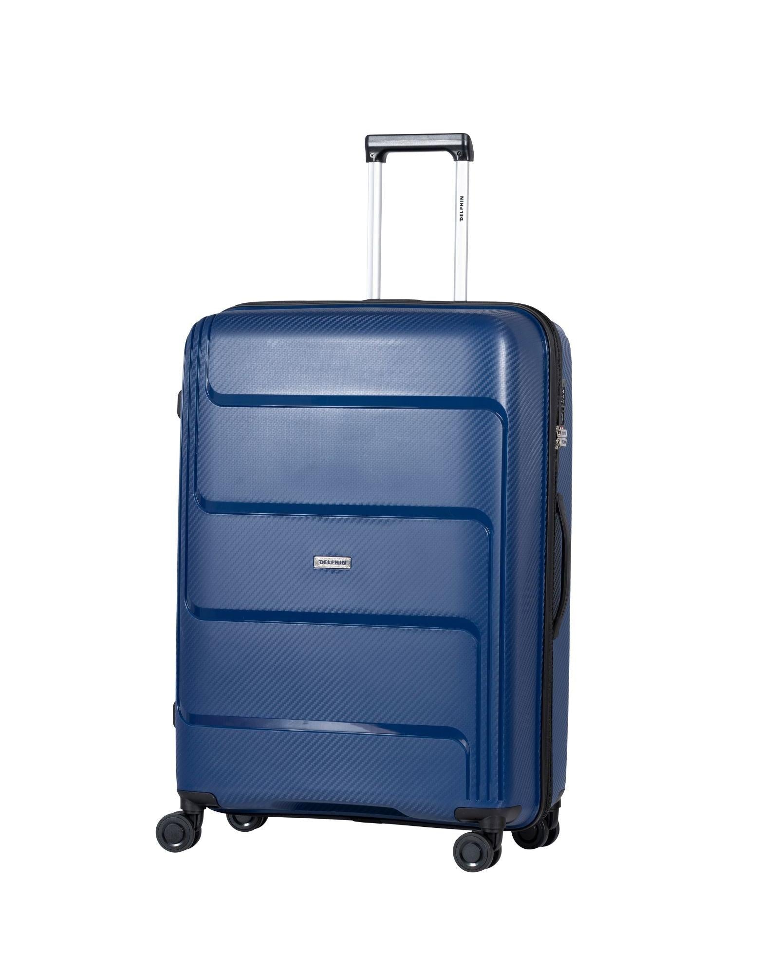 Delphin Verona Hardside Large Spinner Suitcase - 78cm - Blue Front Right Image 1
