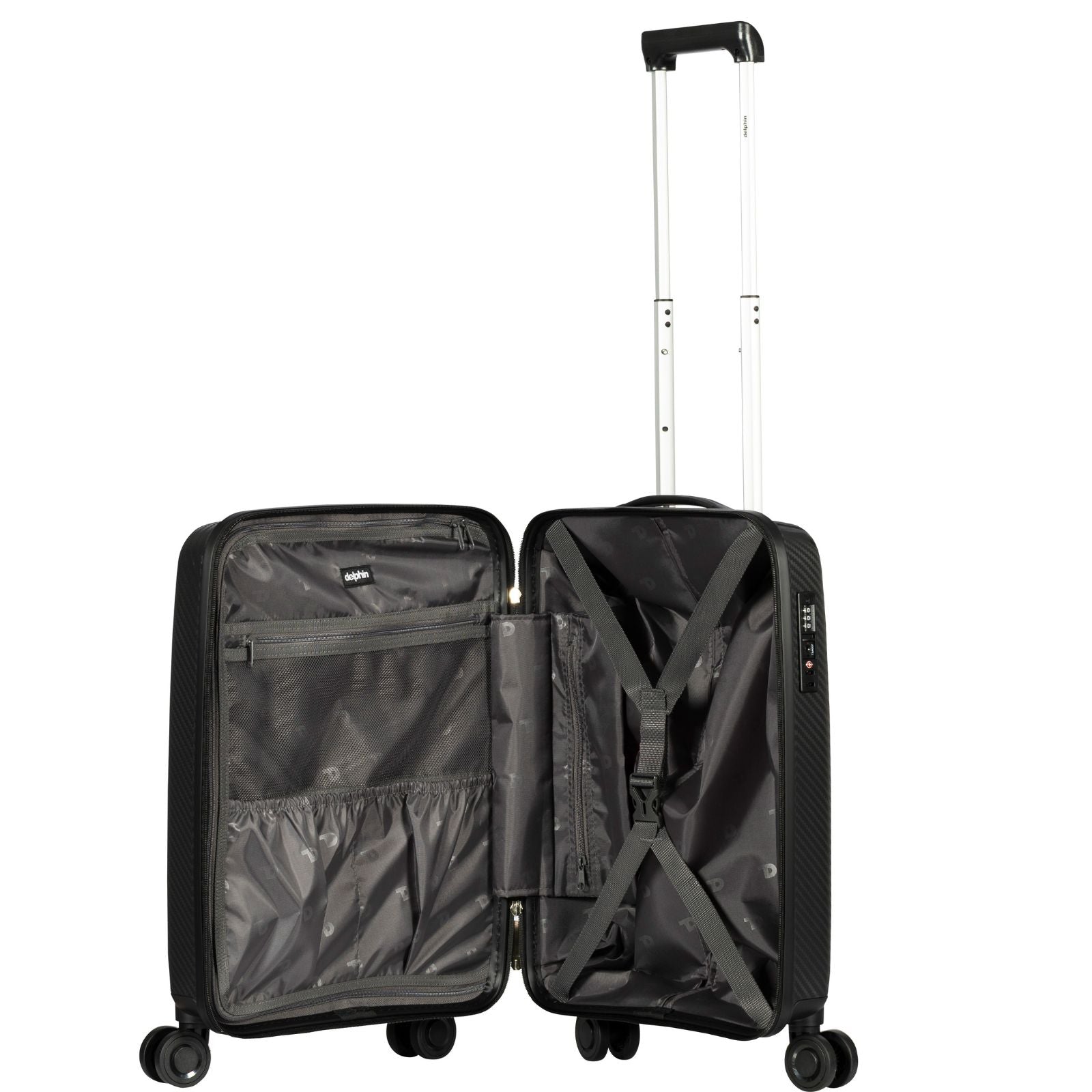 Delphin Verona Hardside Carry-On Spinner Suitcase - 55cm - Black