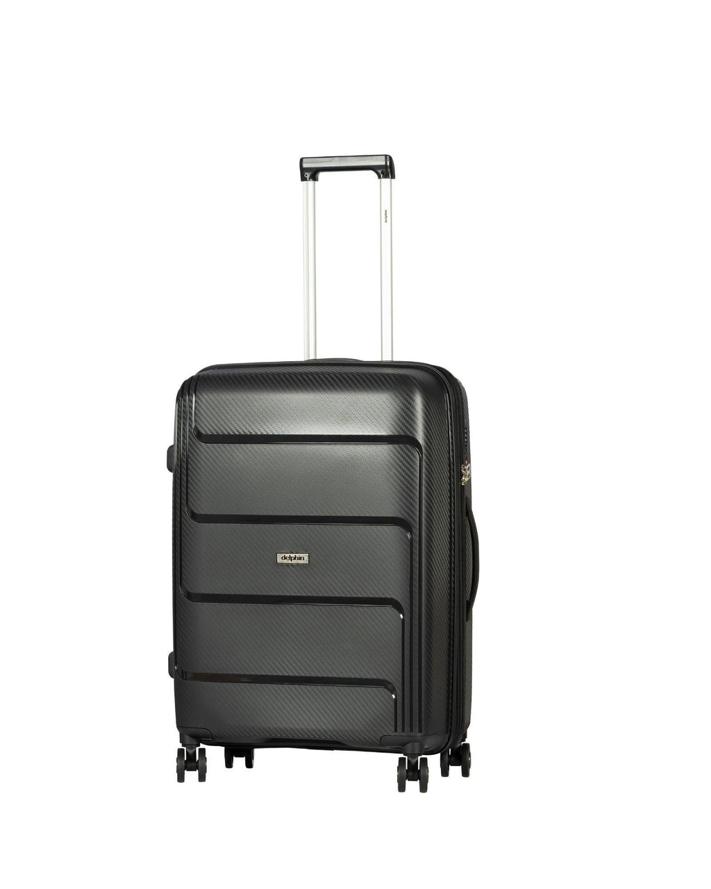 Delphin Verona Hardside 2-Piece Spinner Luggage Set - Large & Carry-On - Black Front Right Image 2