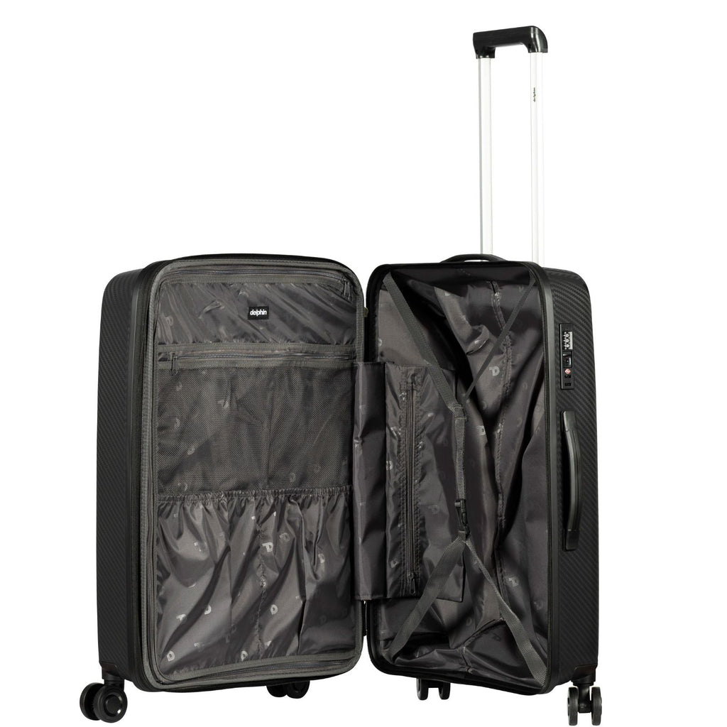 Delphin Verona Hardside Medium Spinner Suitcase - 68cm - Black