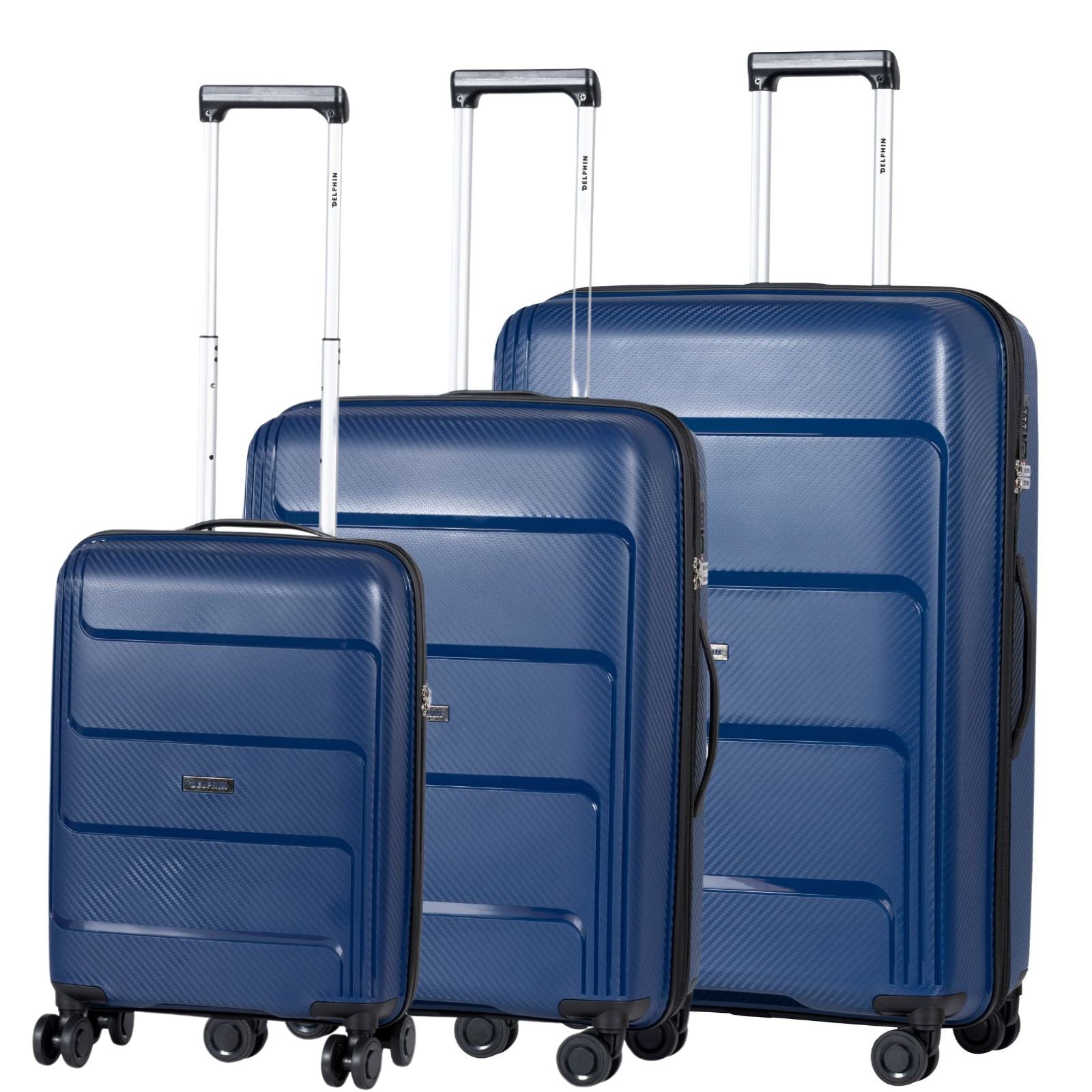 Delphin Verona Hardside 3-Piece Spinner Luggage Set - Blue