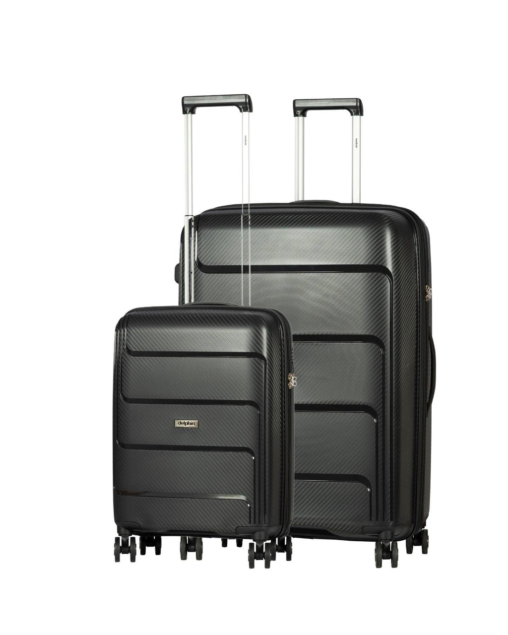 Delphin Verona Hardside 2-Piece Spinner Luggage Set - Large & Carry-On - Black Image 1