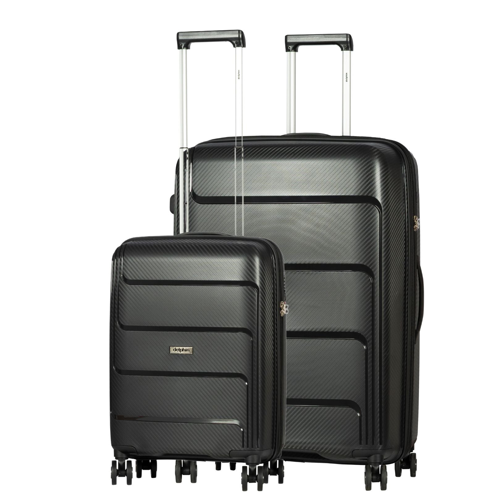 Delphin Verona Hardside 2-Piece Spinner Luggage Set - Large & Carry-On - Black
