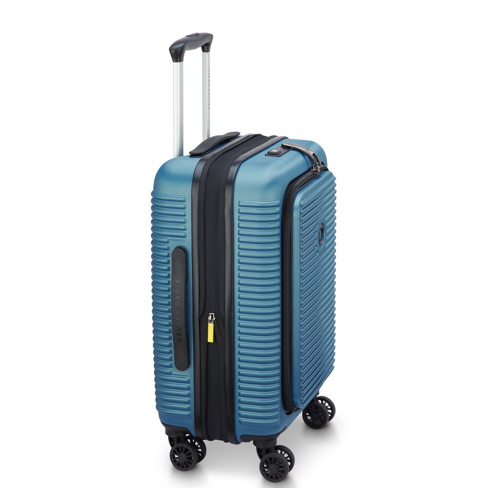 Delsey Freestyle Blue 55cm carry-on front-opening hardside suitcase
