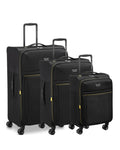 Delsey Brochant 3 Softside 3-Piece Spinner Luggage Set - Deep Black Front Image 1