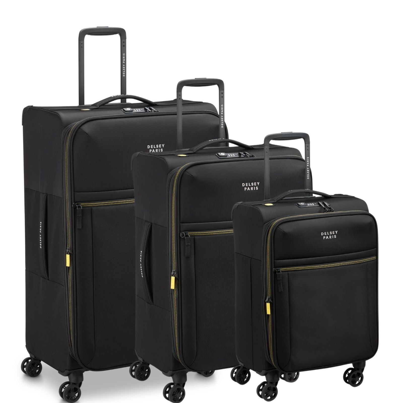 Delsey Brochant 3 Softside 3-Piece Spinner Luggage Set - Deep Black