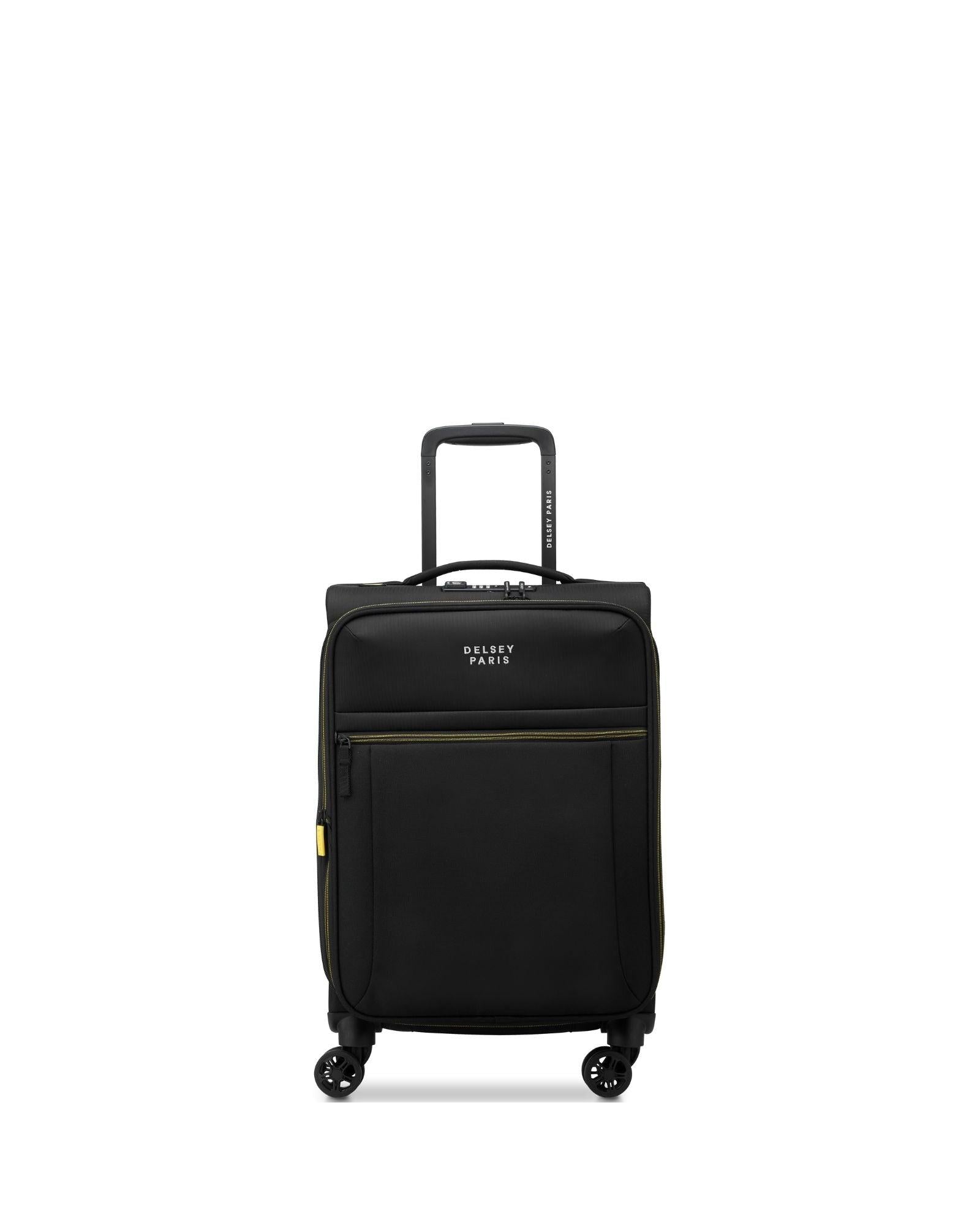Delsey Brochant 3 Softside Carry-On Spinner Suitcase - 55cm - Deep Black Front Image 2