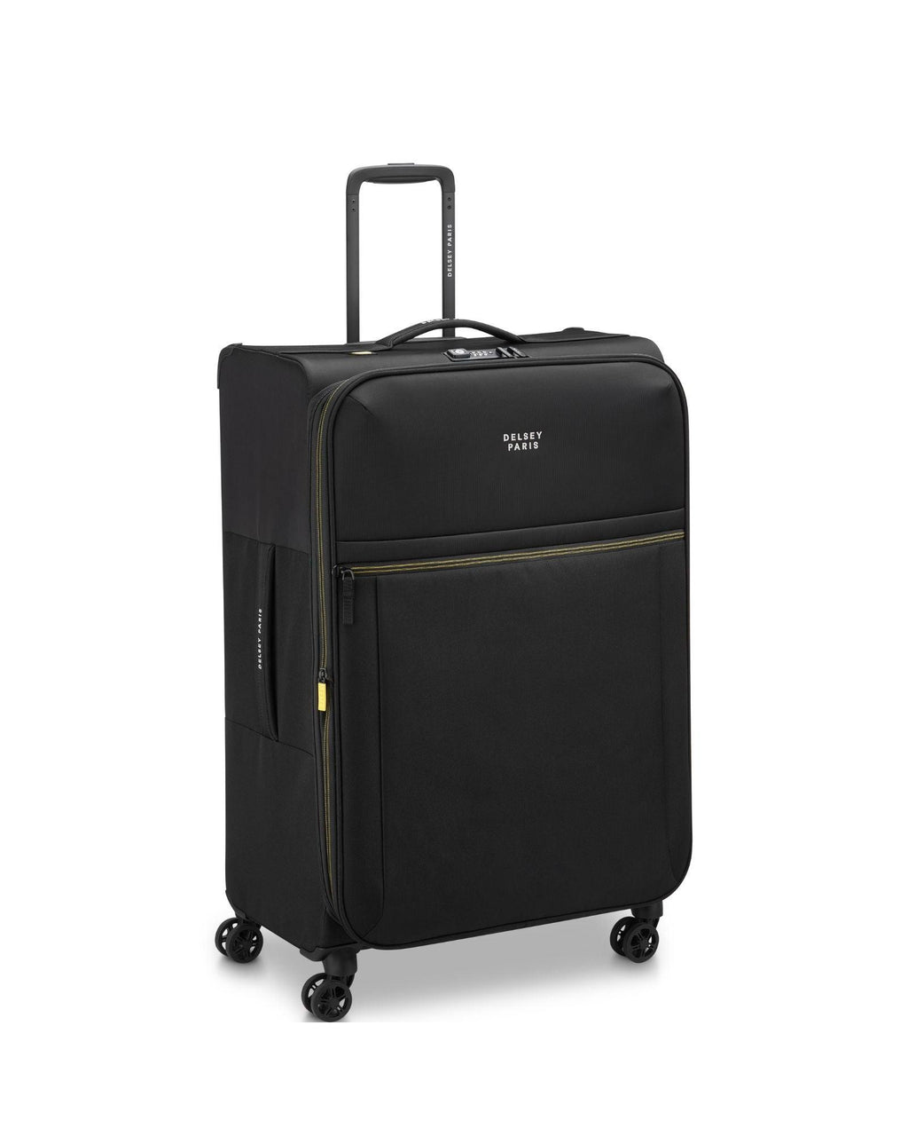 Delsey Brochant 3 Softside Large Spinner Suitcase - 78cm - Deep Black Front Left Image 1