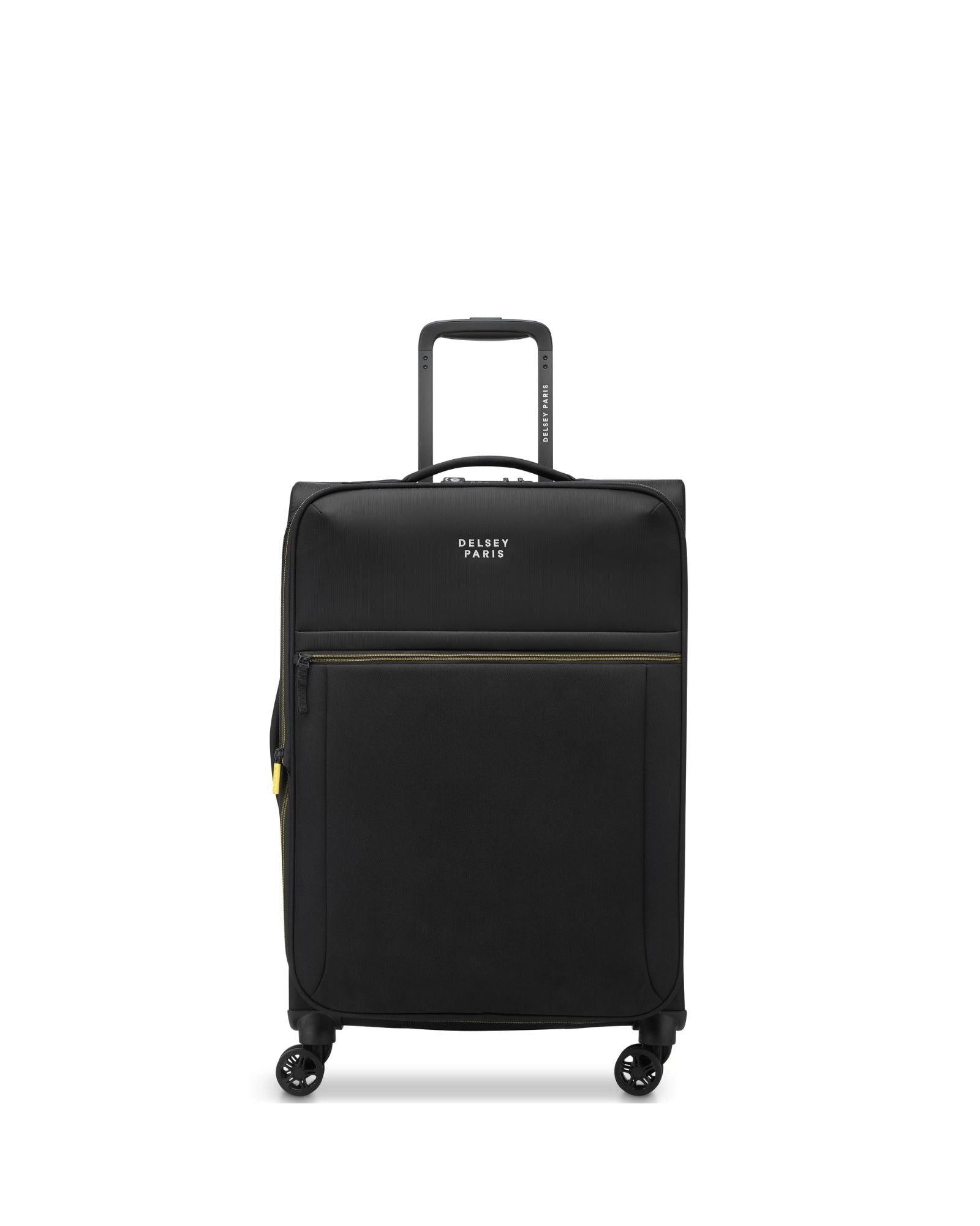 Delsey Brochant 3 Softside Medium Spinner Suitcase - 67cm - Deep Black Front Image 3