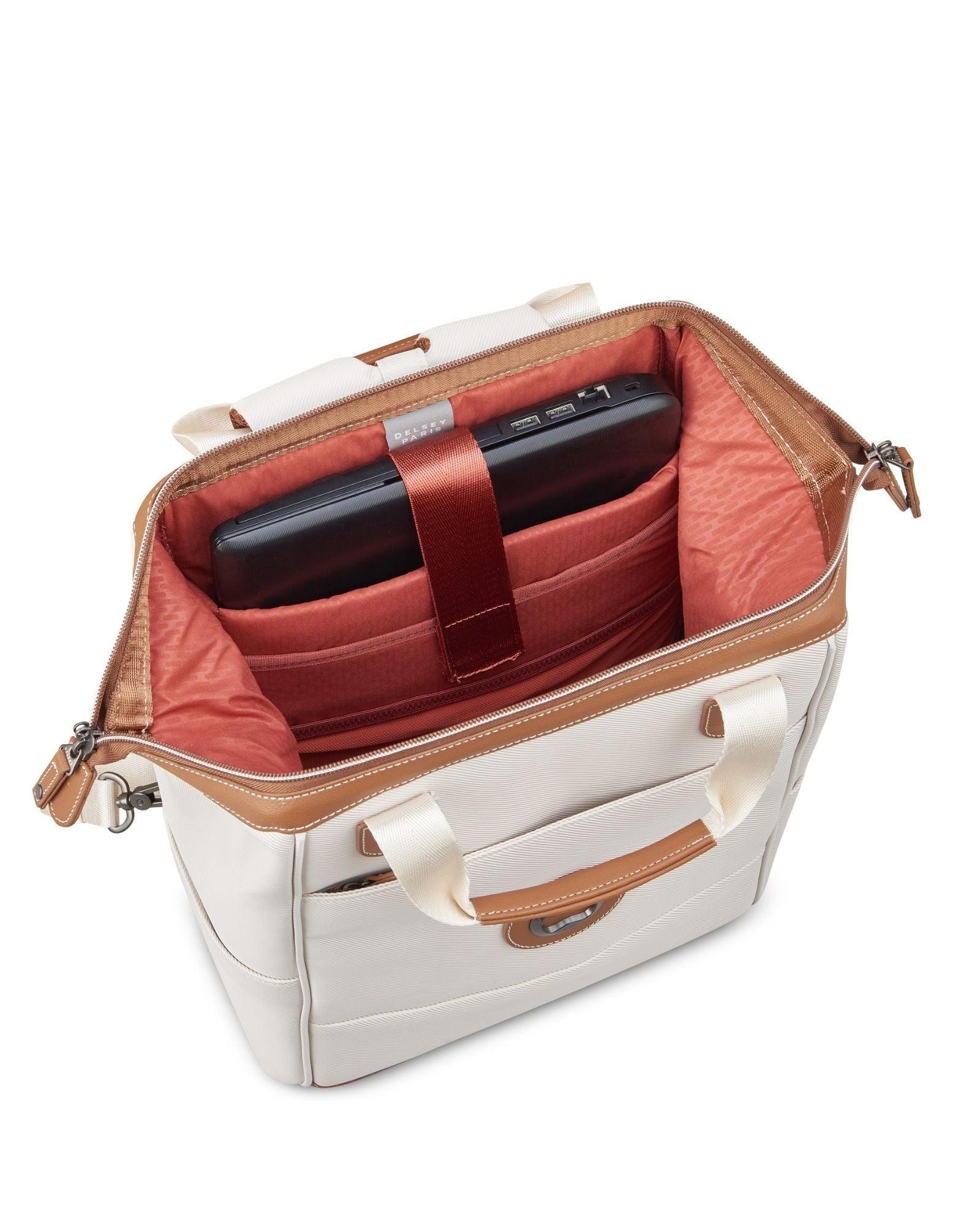 Delsey Chatelet Air 2.0 Laptop Tote Backpack - Angora Interior Back Image 4