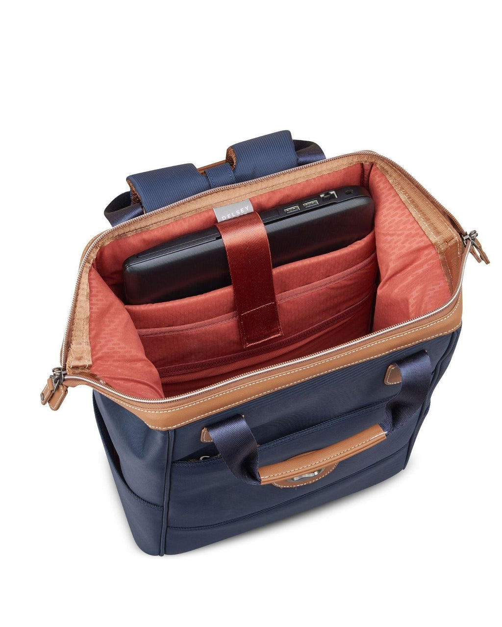 Delsey Chatelet Air 2.0 Laptop Tote Backpack - Navy Blue Interior Back Image 5