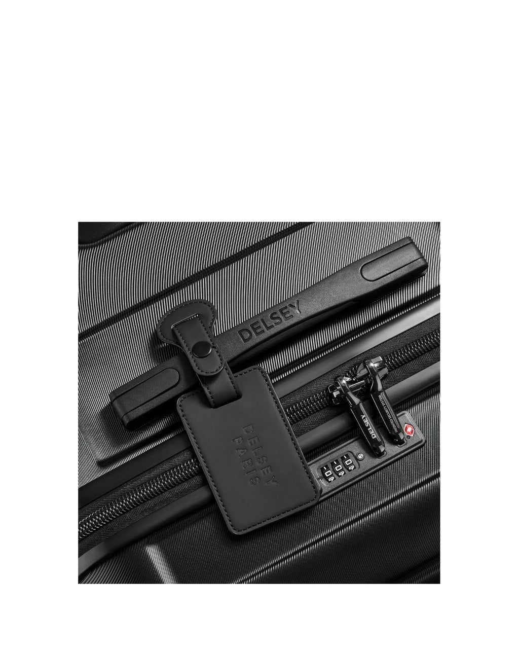 Delsey Faux Leather Luggage Tag - Black Image 3
