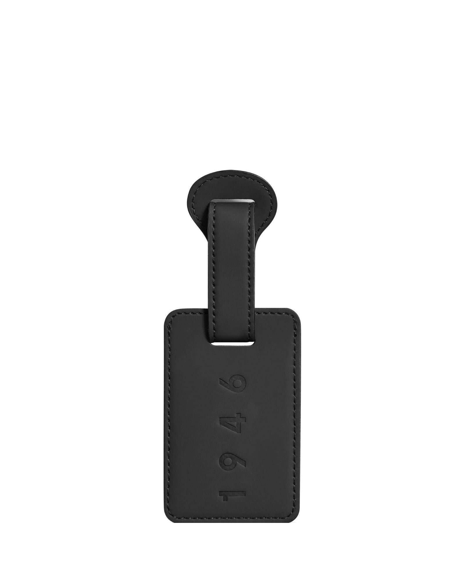 Delsey Faux Leather Luggage Tag - Black Back Image 2
