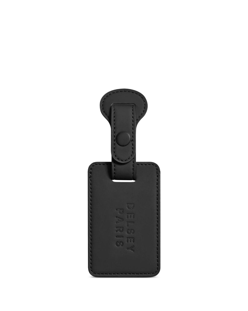 Delsey Faux Leather Luggage Tag - Black Front Image 1