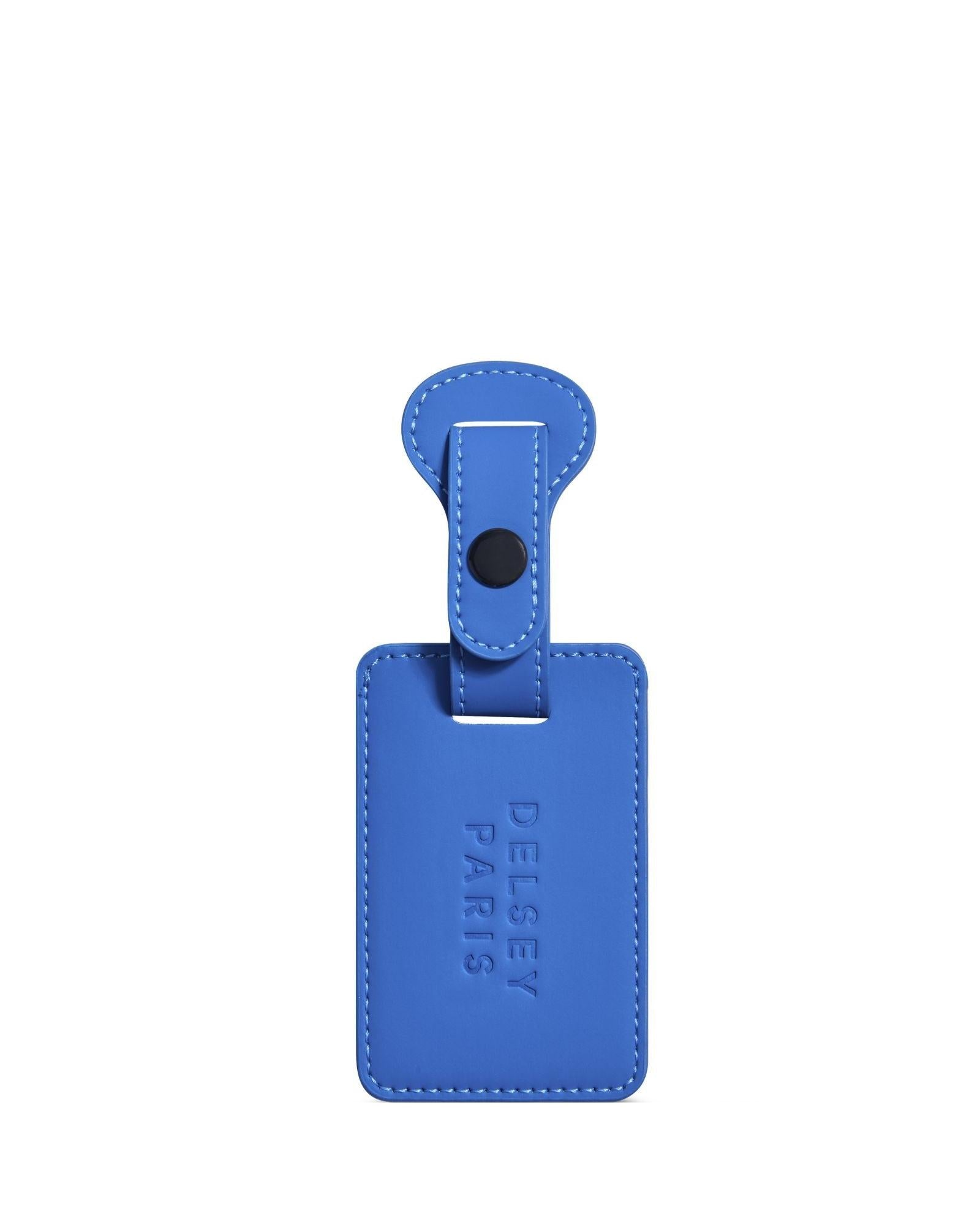 Delsey Faux Leather Luggage Tag - Blue Front Image 1