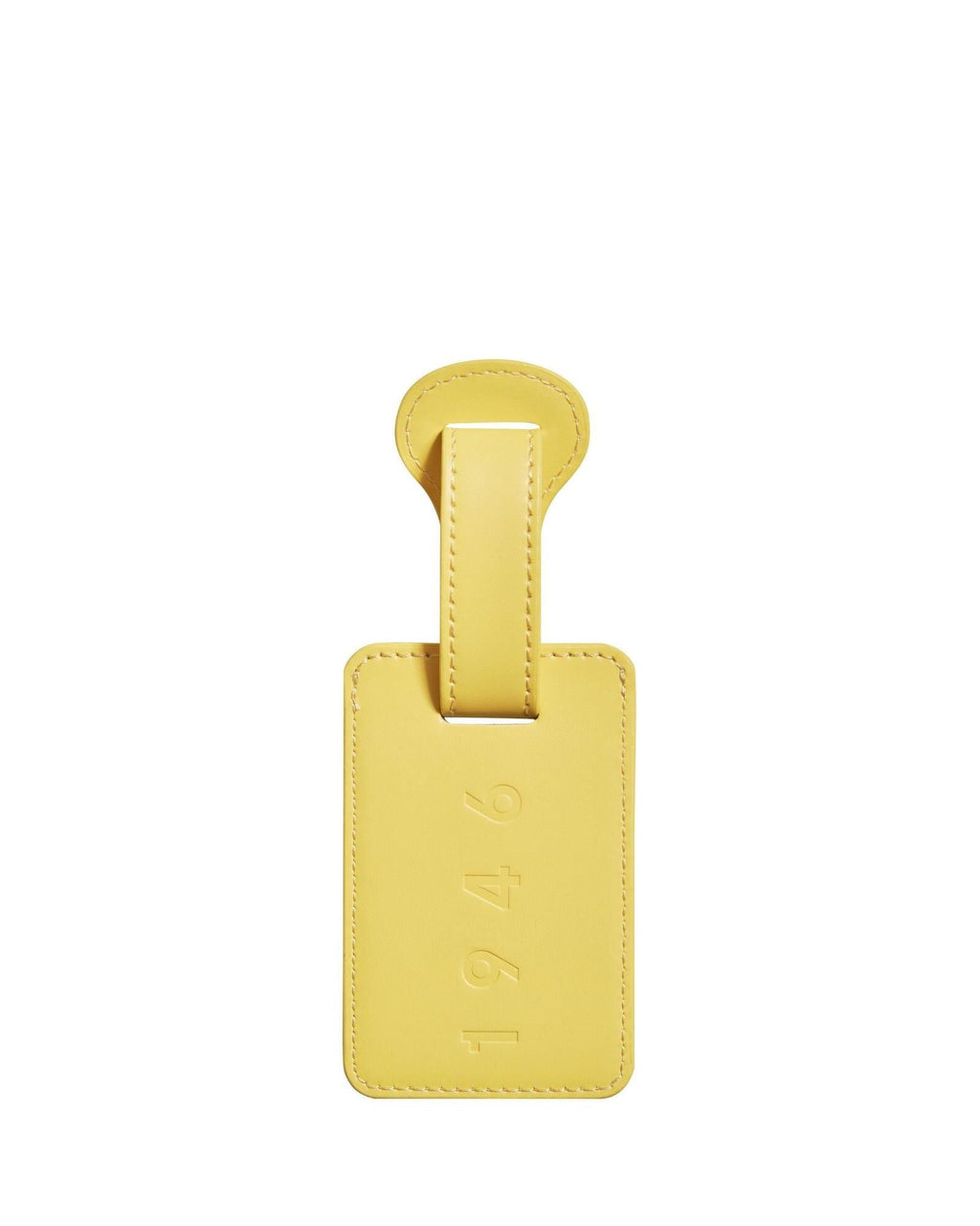 Delsey Faux Leather Luggage Tag - Bright Yellow Back Right Image 2