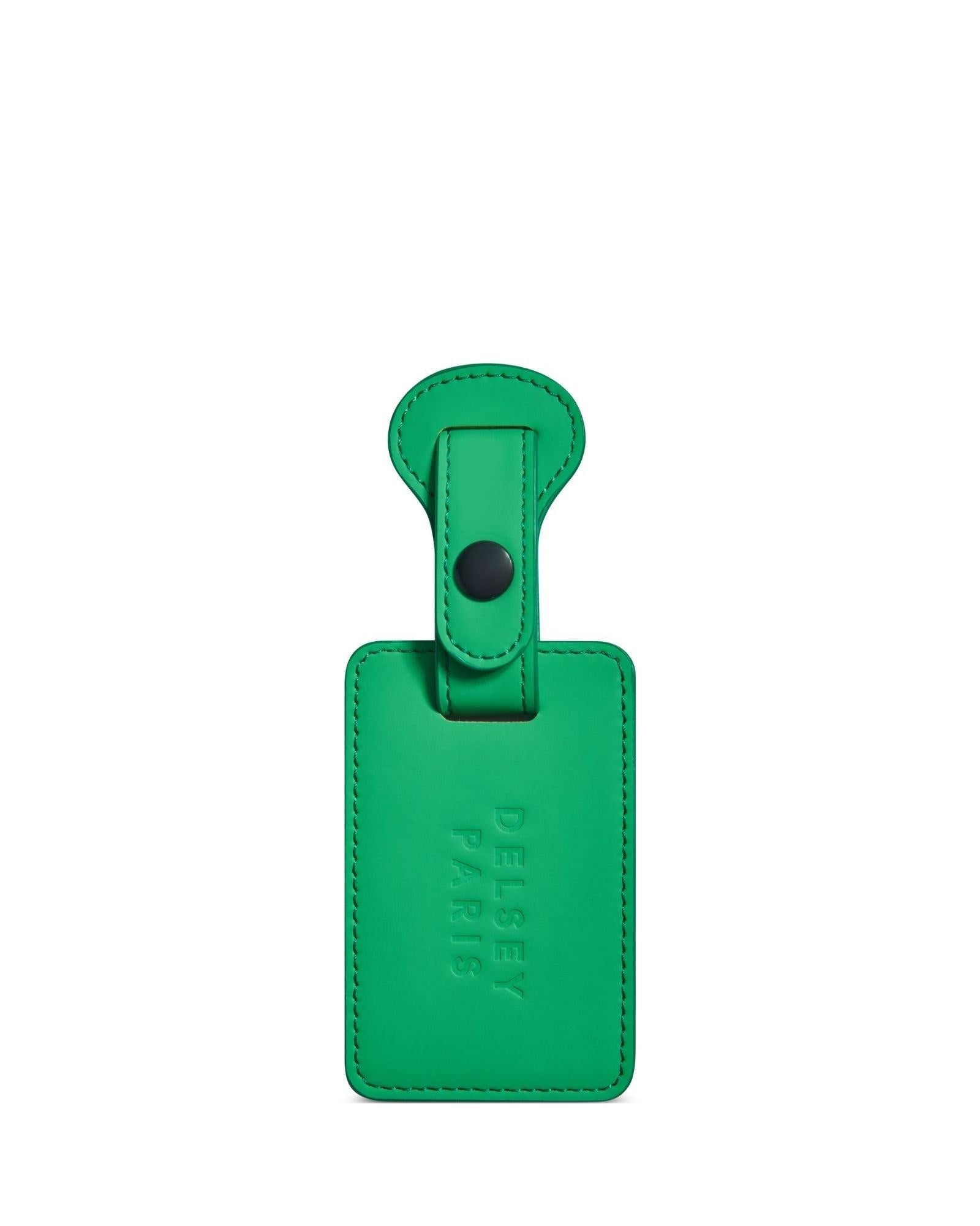 Delsey Faux Leather Luggage Tag - Green Front Image 1