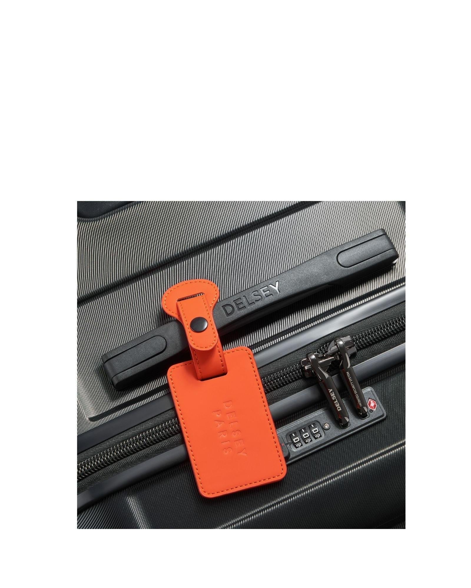 Delsey Faux Leather Luggage Tag - Orange Image 3