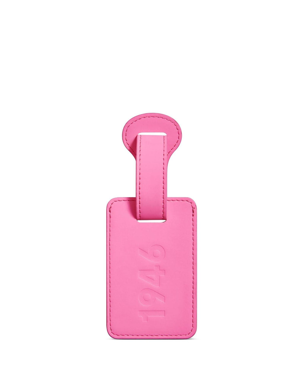 Delsey Faux Leather Luggage Tag - Pink Back Image 2