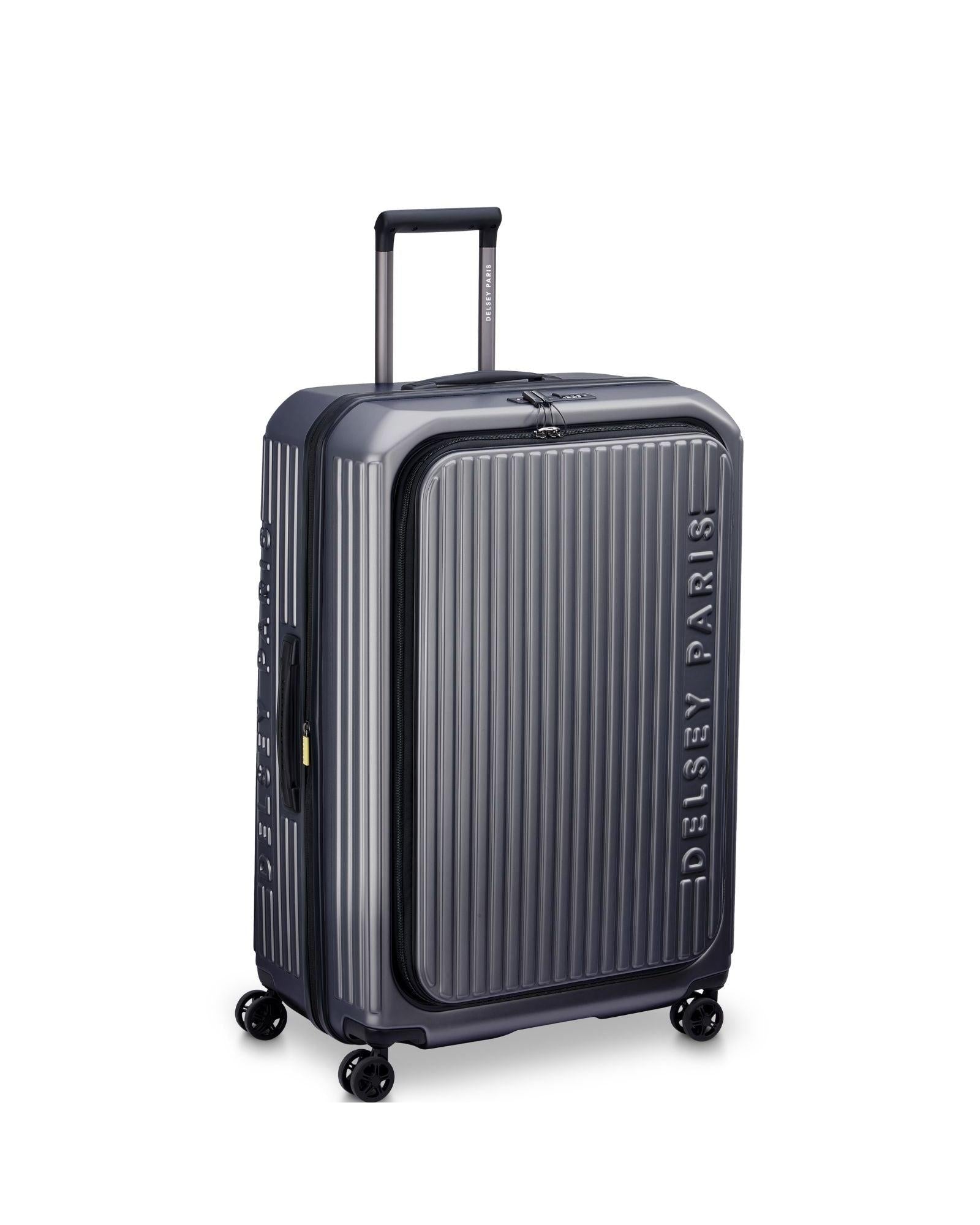 Delsey Securitime Hardside Top Opening Large Spinner Suitcase - 77cm - Anthracite Front Left Image 1