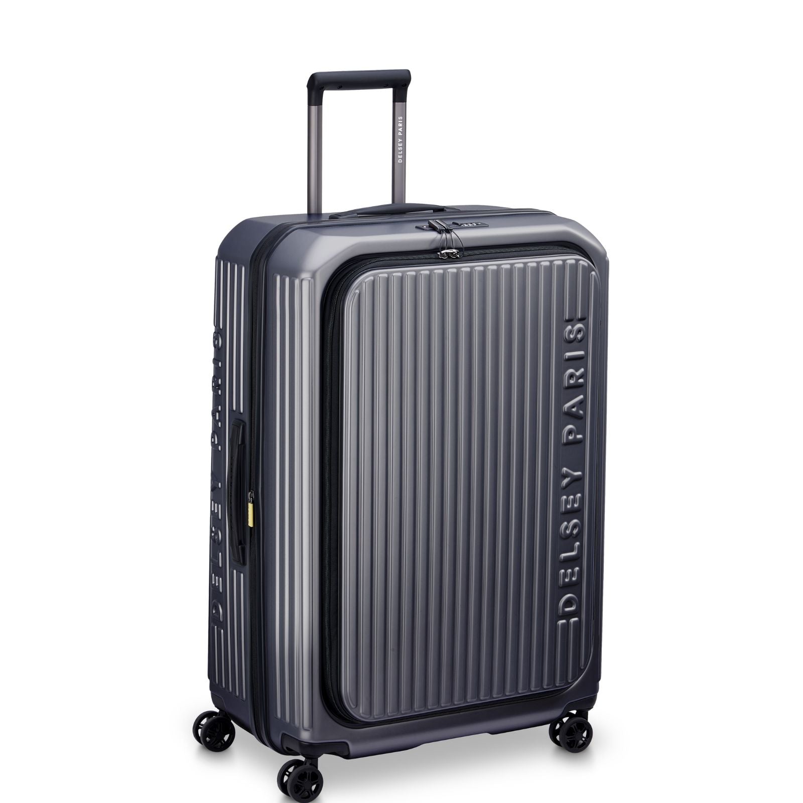 Delsey Securitime Hardside Top Opening Large Spinner Suitcase - 77cm - Anthracite
