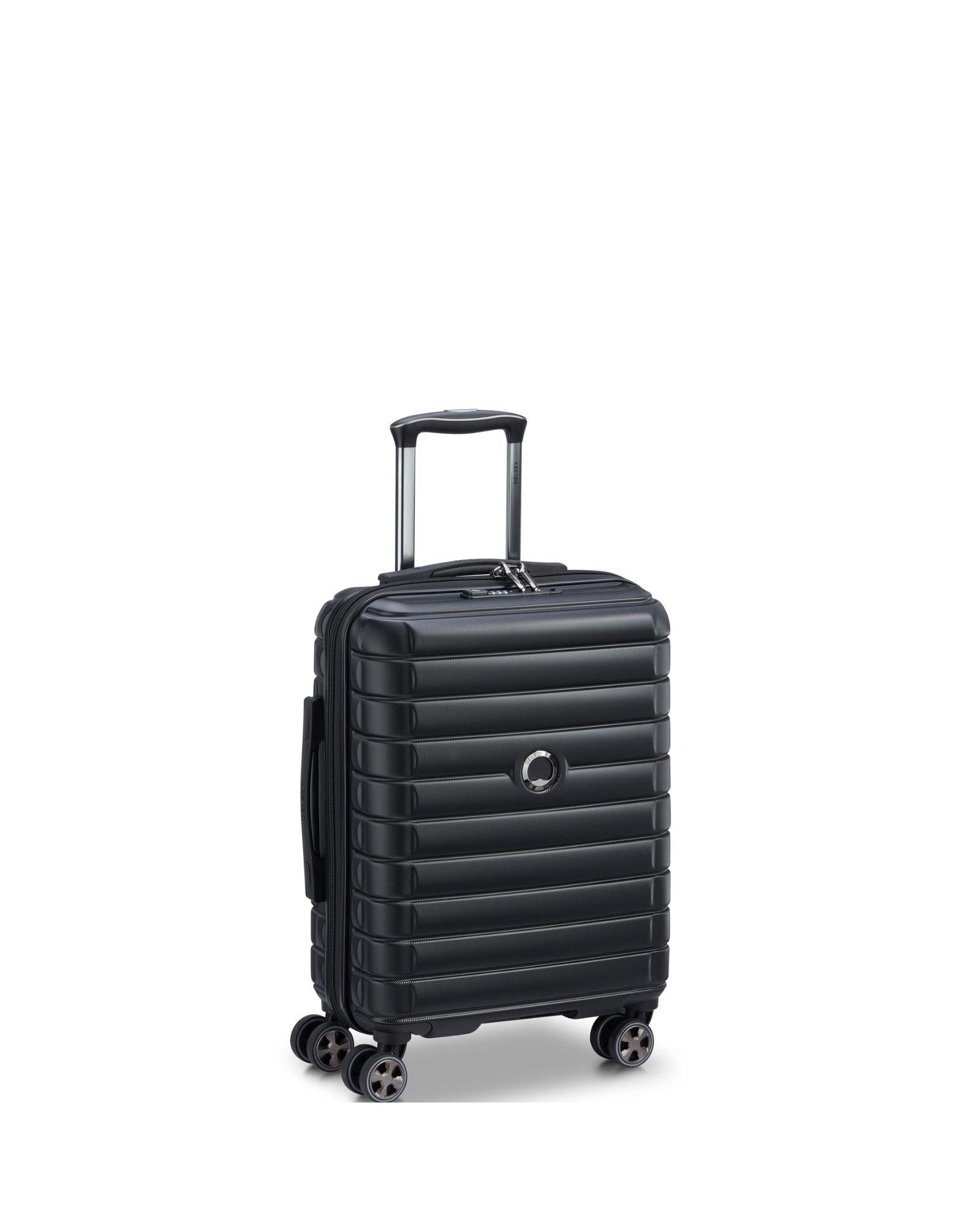 Delsey Shadow 5.0 Hardside Carry-On Spinner Suitcase - 55cm - Black Front Left Image 1