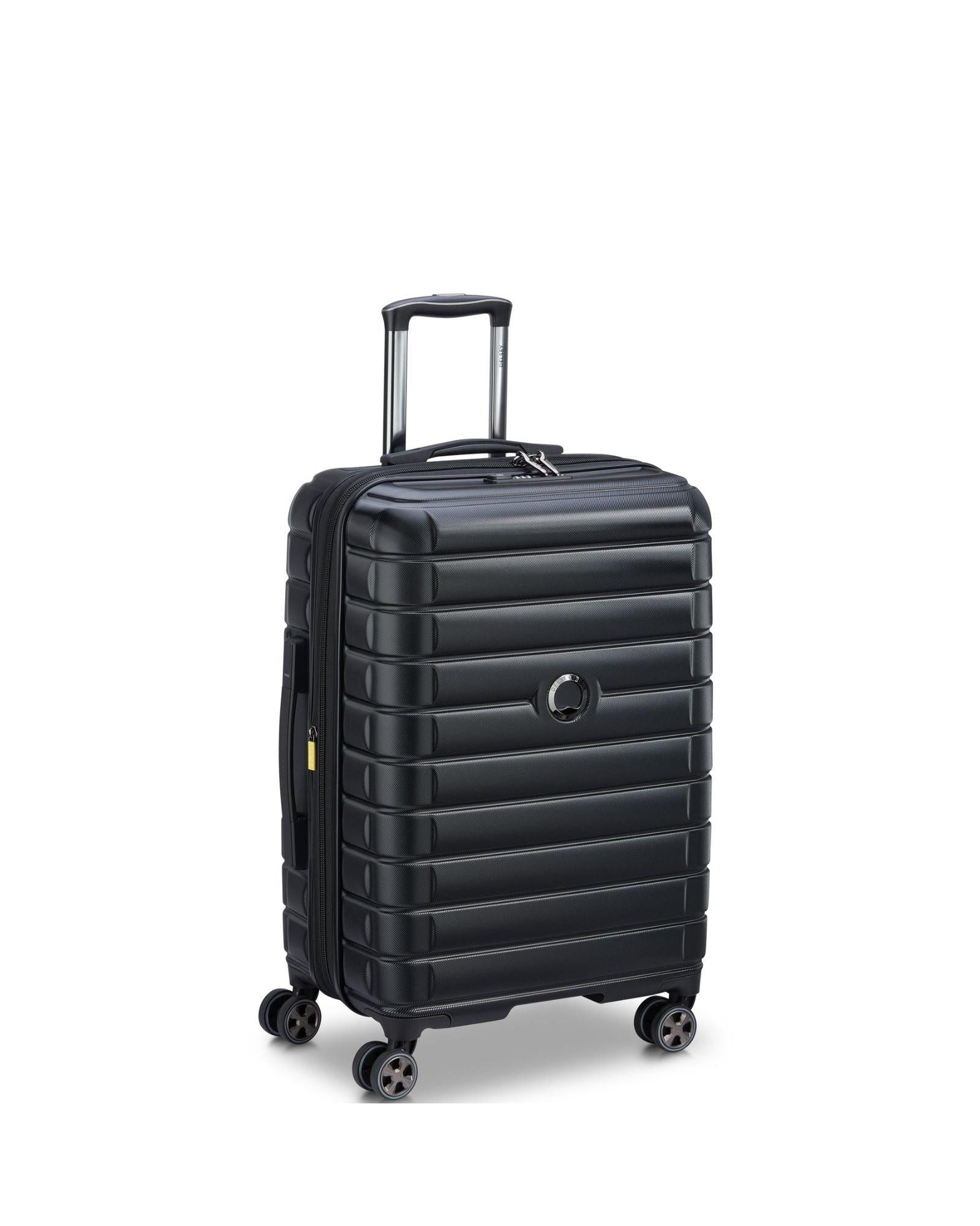 Delsey Shadow 5.0 Hardside Medium Spinner Suitcase - 66cm - Black Front Left Image 1