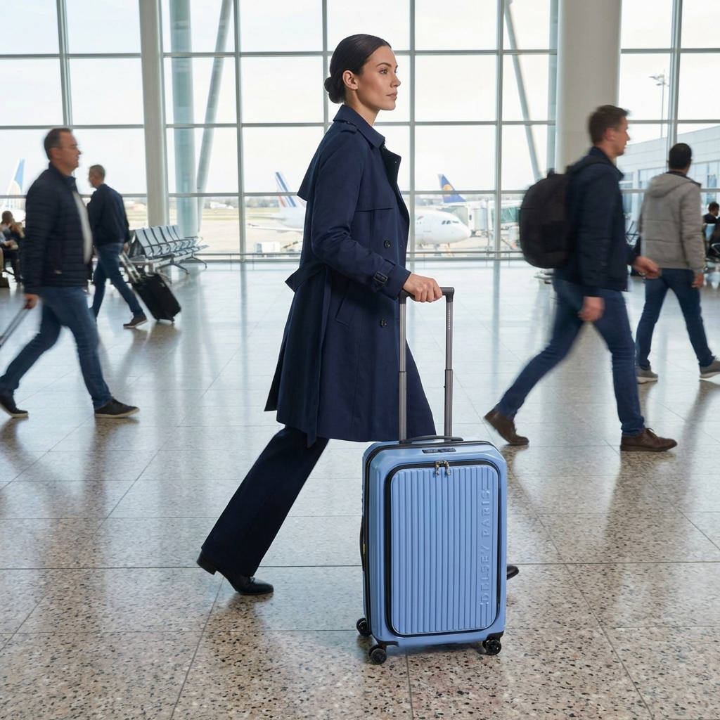 Delsey Securitime Hardside Top Opening Carry-On Spinner Suitcase - 55cm - Lavender Blue Image 15
