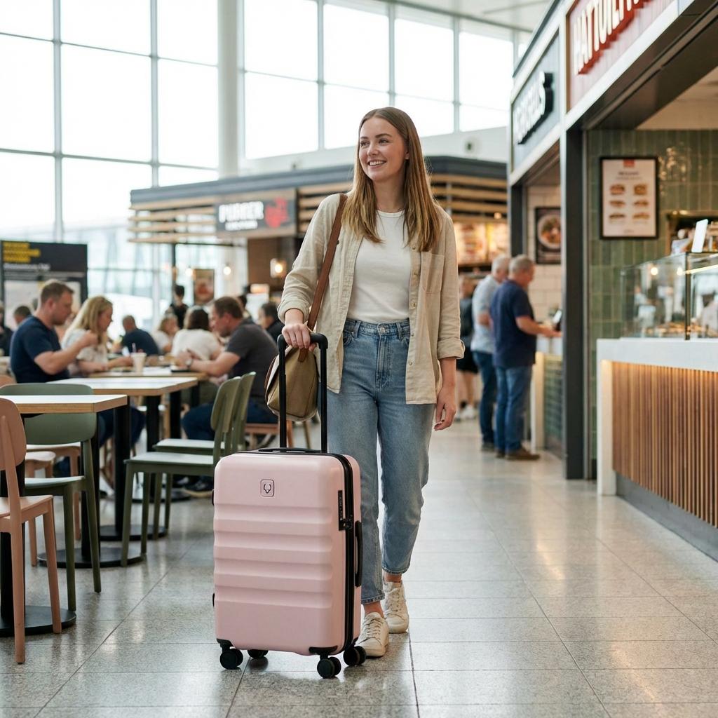 Antler Icon Stripe Expandable Hardside Medium Spinner Suitcase - 66cm - Moorland Pink Image 8